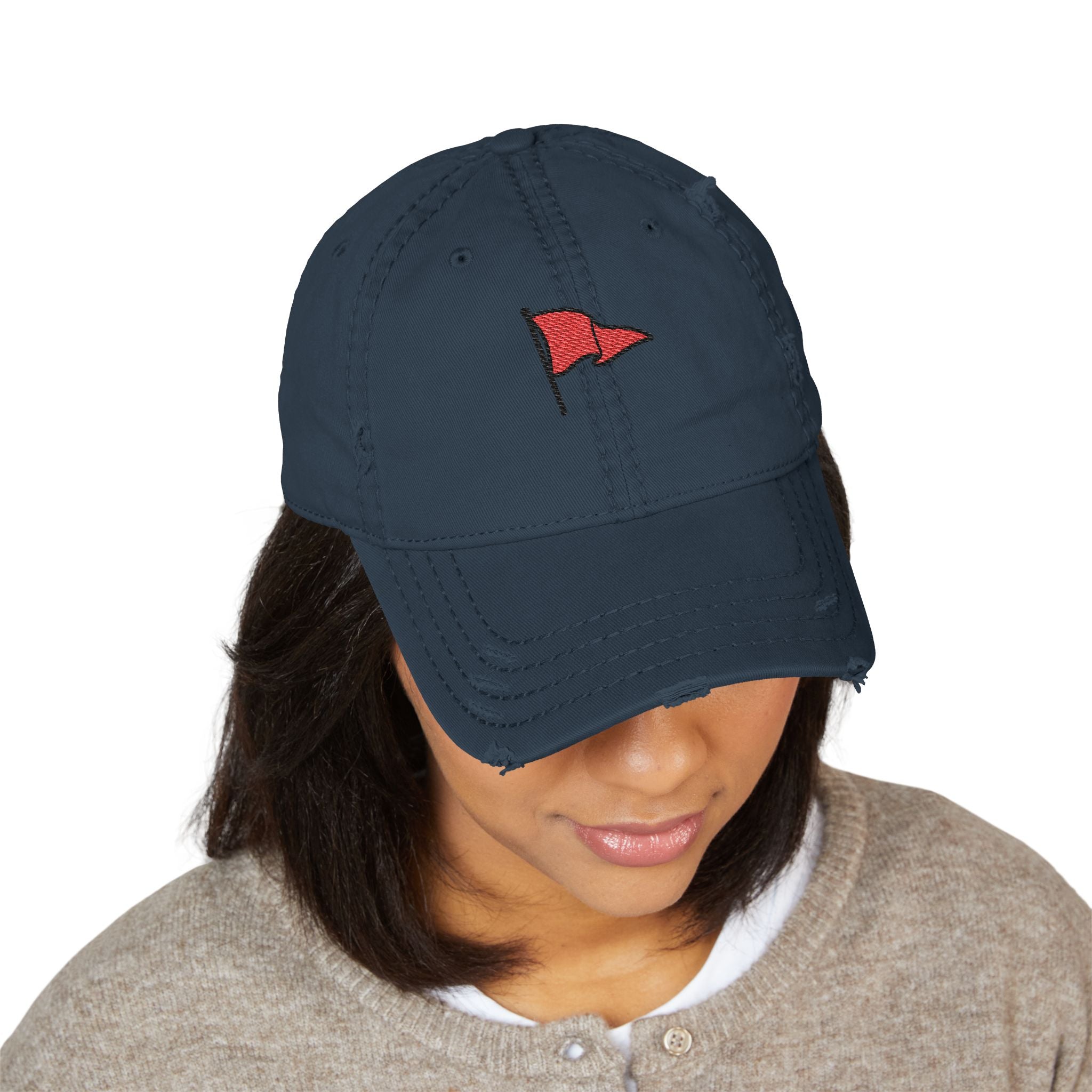 Distressed Embroidered Unisex Hat — Red Flag Golf Cap