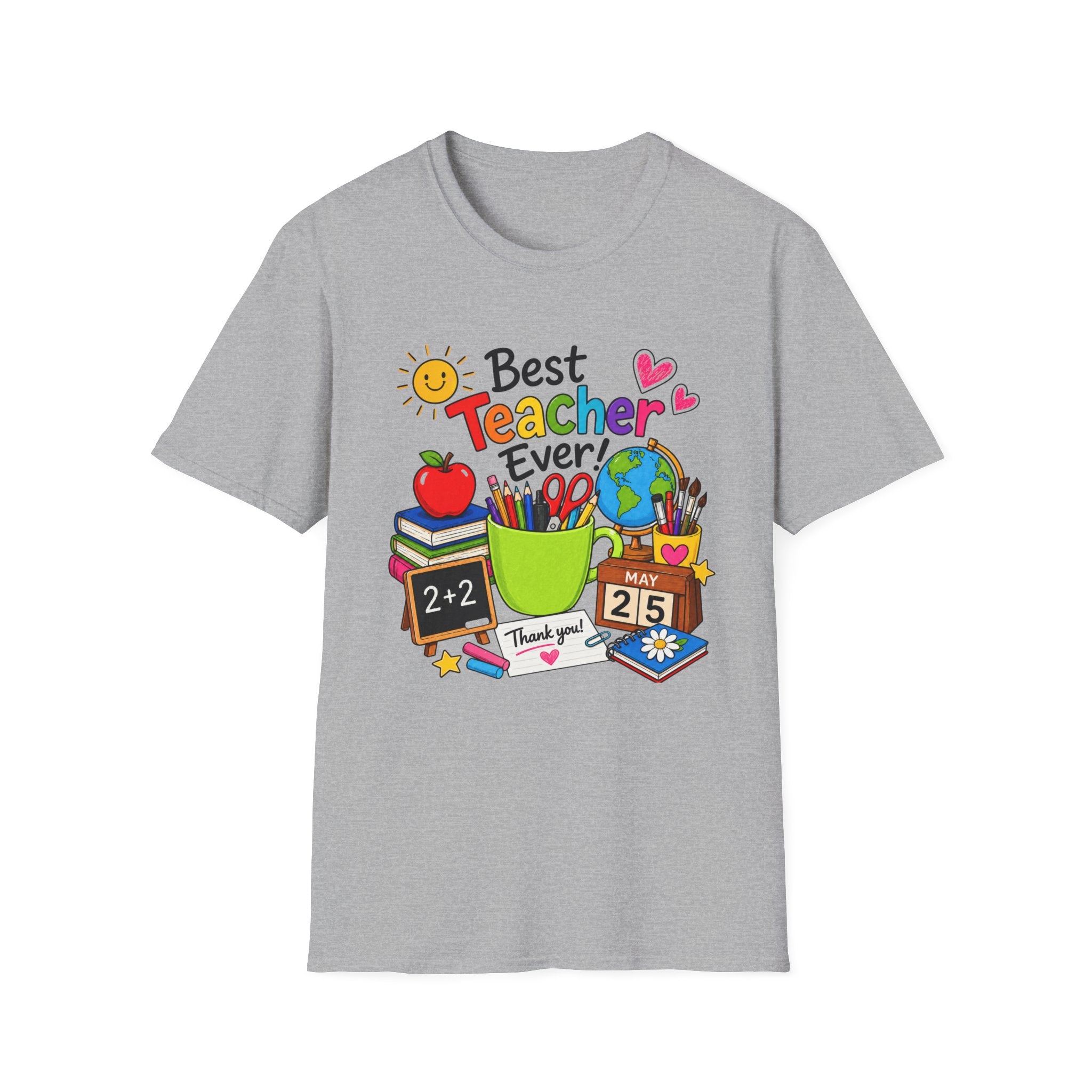 Teacher Appreciation T-Shirt – "Best Teacher Ever" Colorful Classroom Design