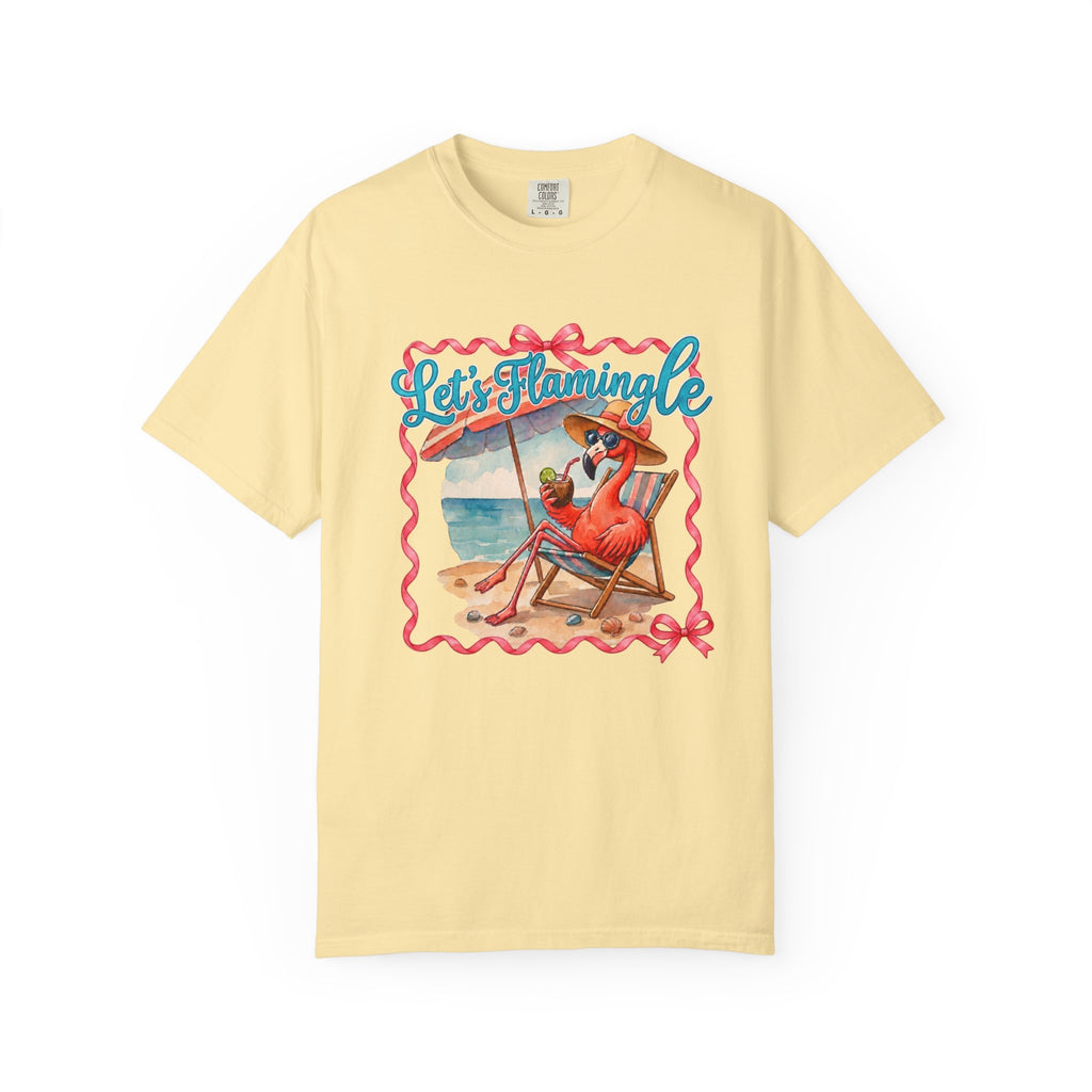 Let's Flamingle Retro Flamingo Beach Comfort Colors T-Shirt
