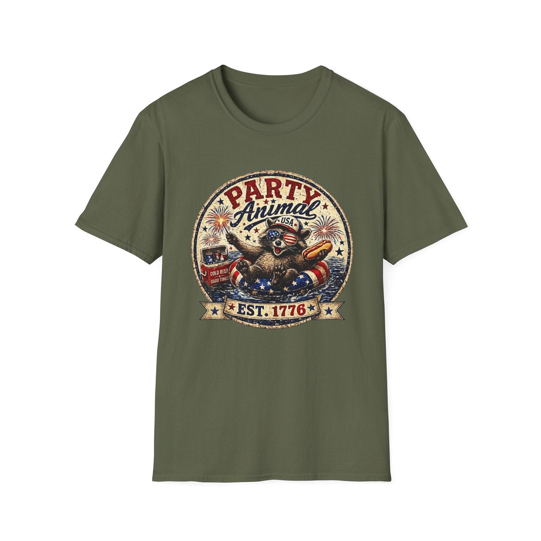 Party Animal T-Shirt — Patriotic 1776 Fourth of July Graphic Tee