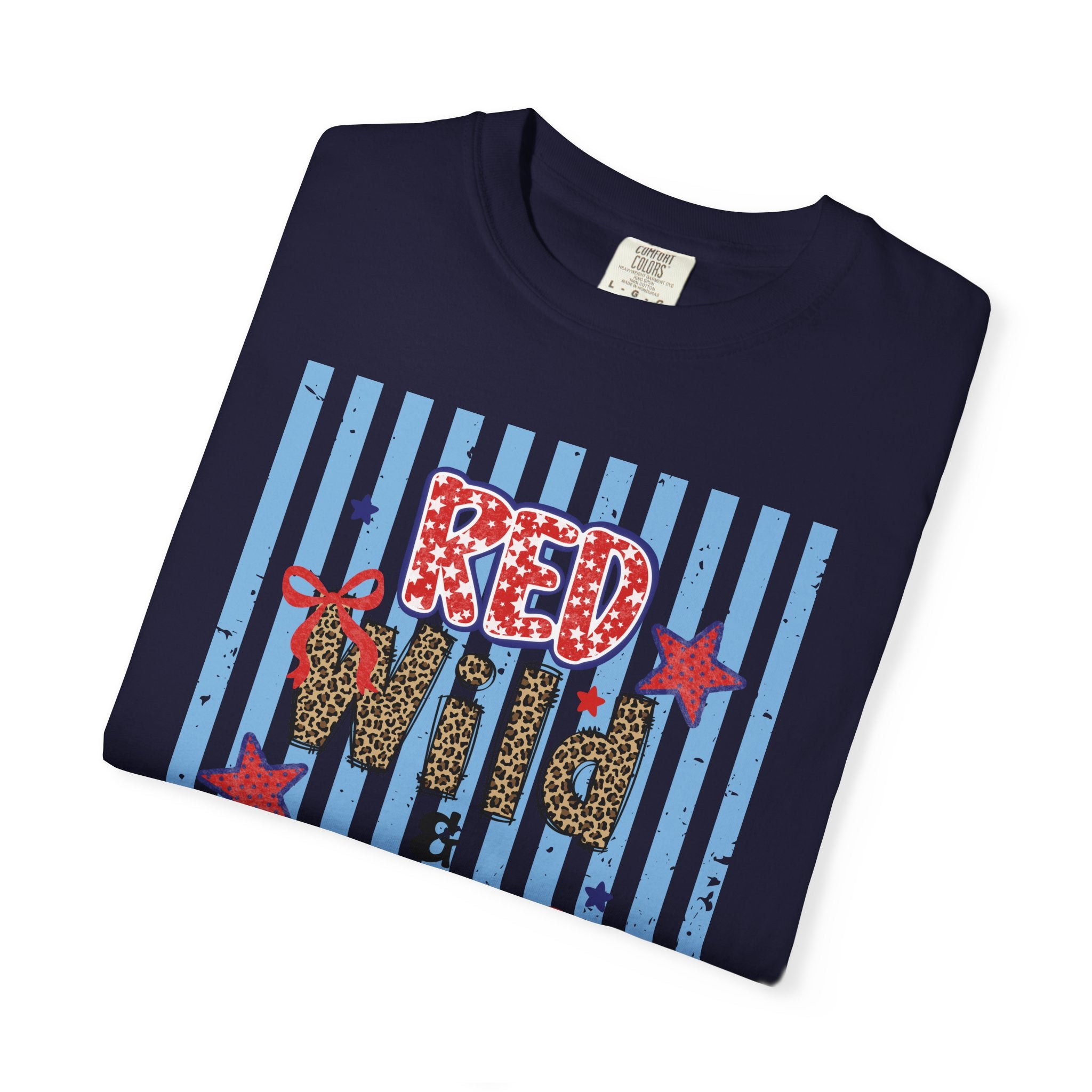 Red Wild & Blue Cheetah Print Patriotic Comfort Colors Tee