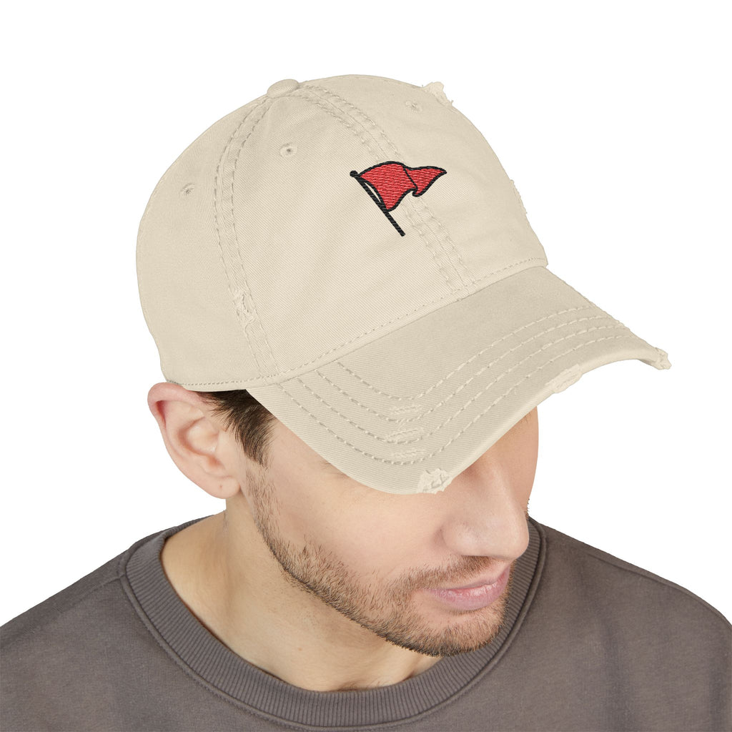 Distressed Embroidered Unisex Hat — Red Flag Golf Cap