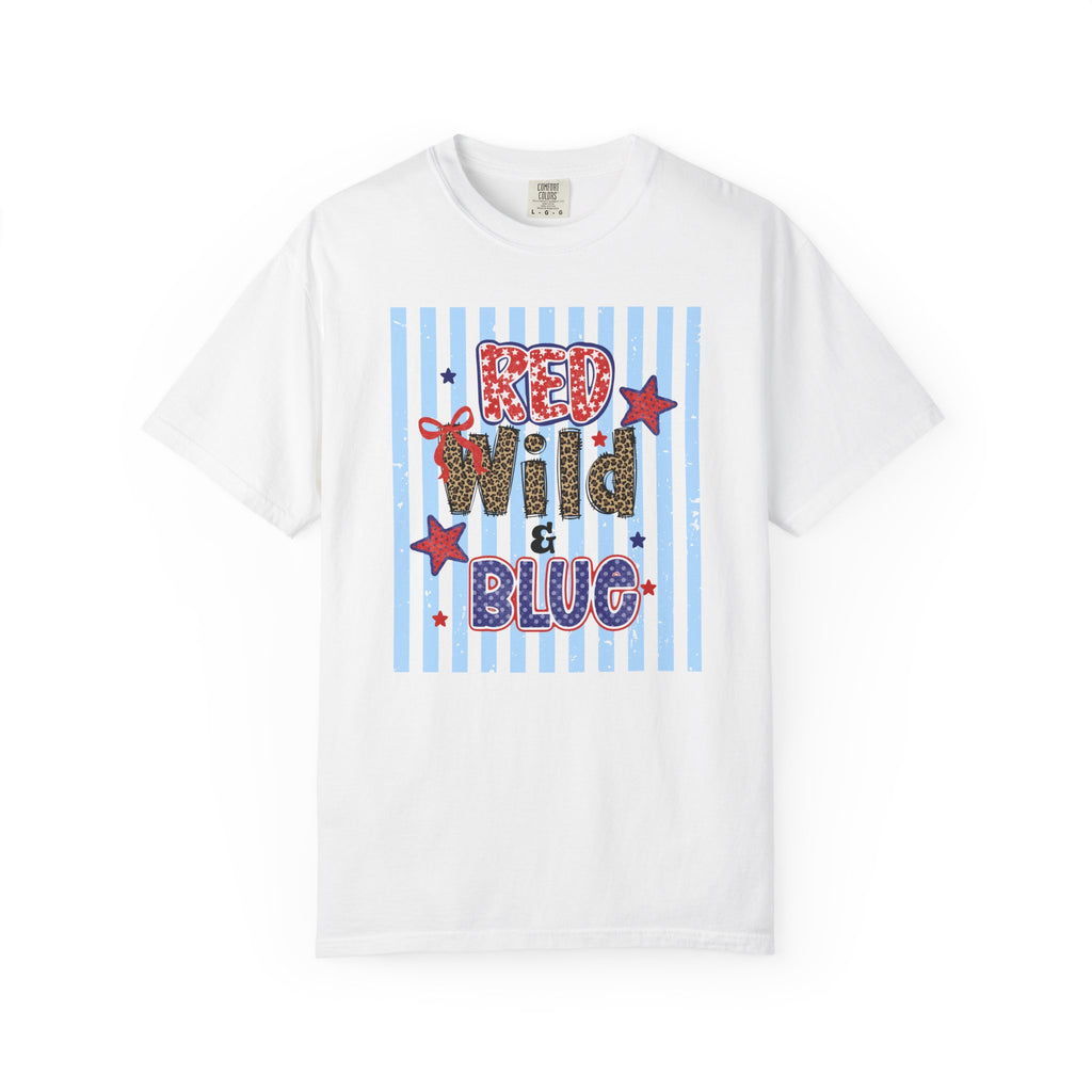 Red Wild & Blue Cheetah Print Patriotic Comfort Colors Tee