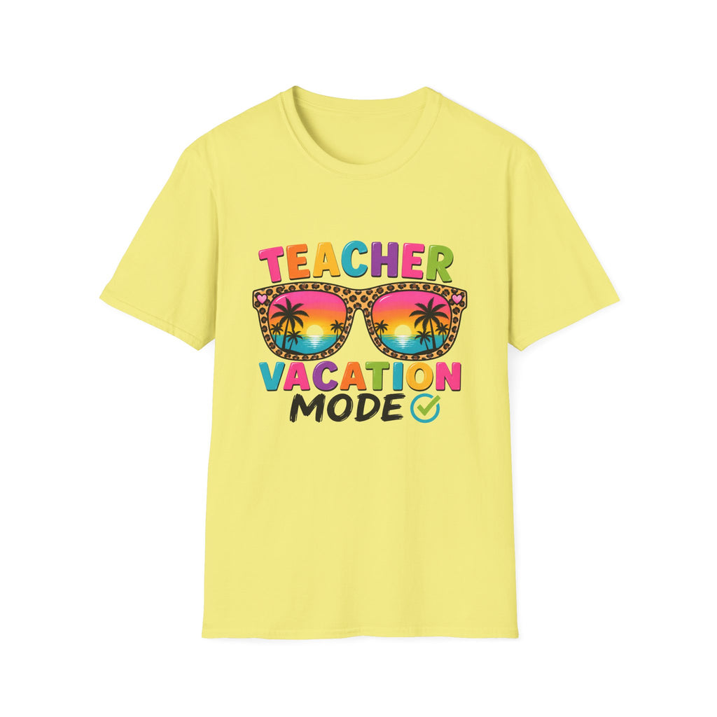 Teacher Vacation Mode T-Shirt — Tropical Sunglasses Graphic