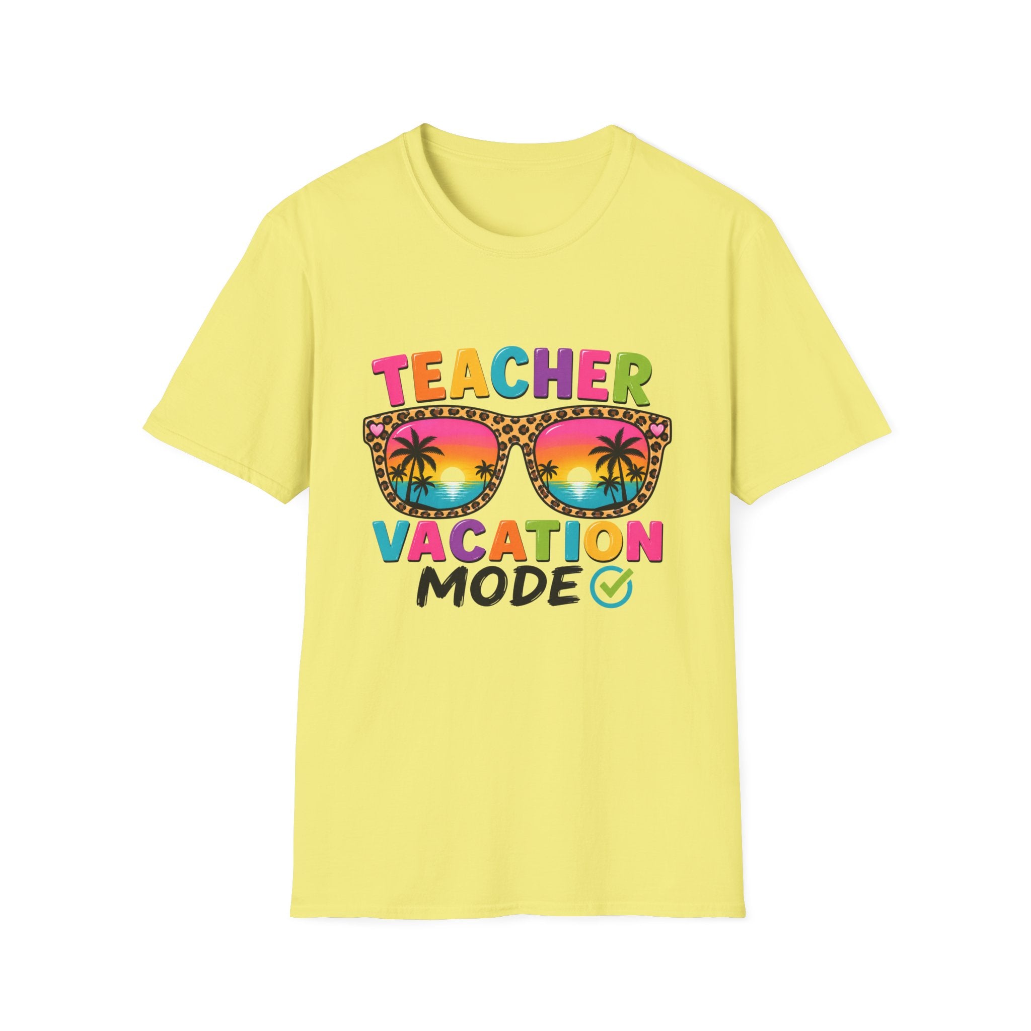 Teacher Vacation Mode T-Shirt — Tropical Sunglasses Graphic