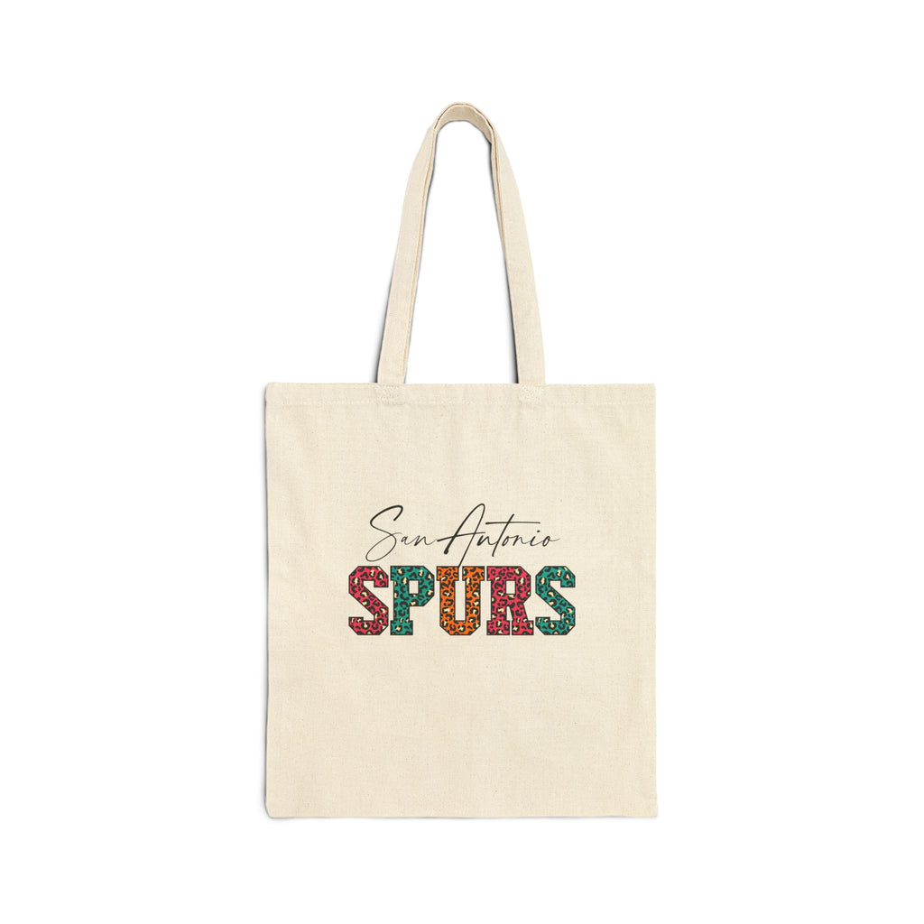 San Antonio Spurs Fiesta Leopard Lettering Tote Bag