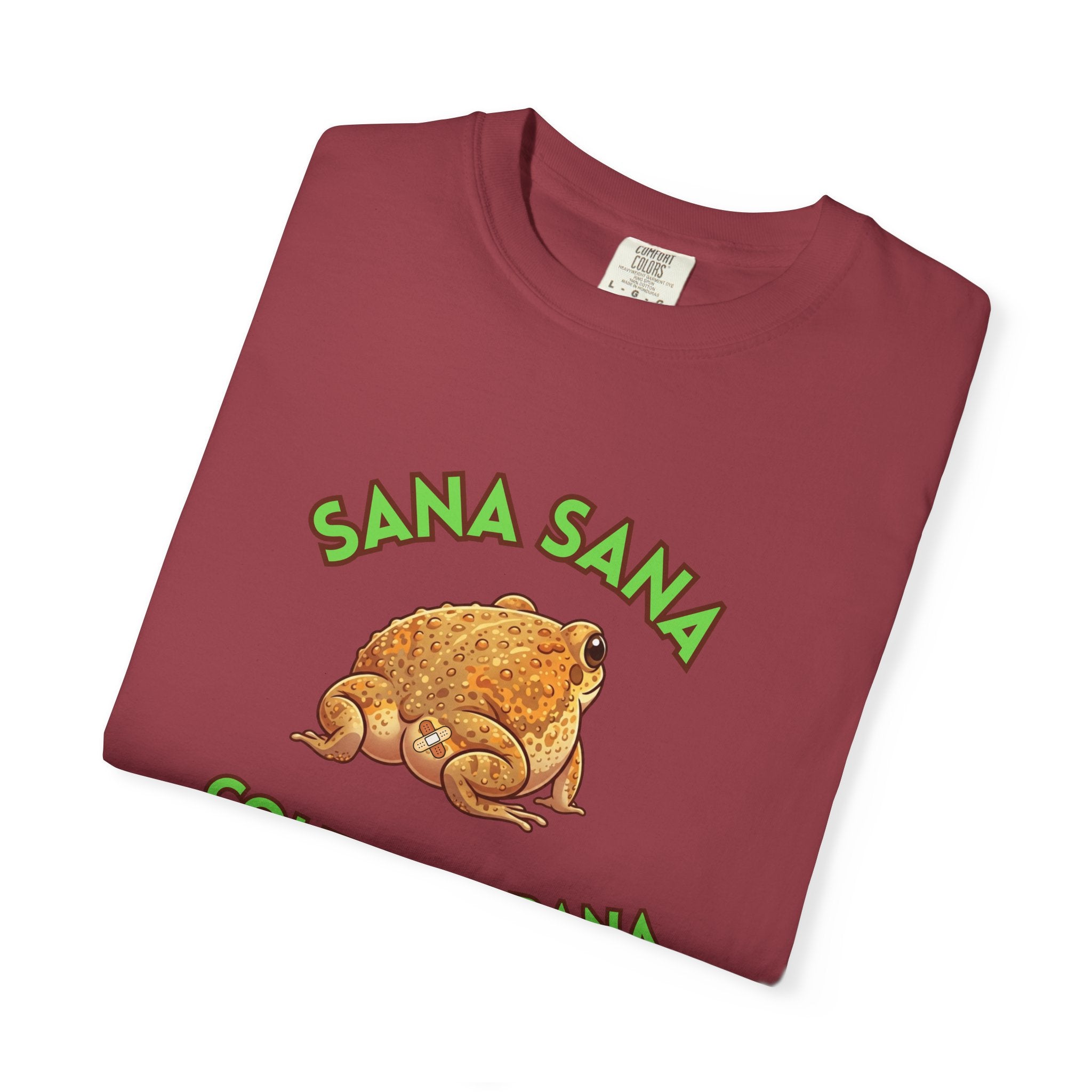 Sana Sana Colita de Rana Comfort Colors T-Shirt — Cute Spanish Frog Saying Healing Charm