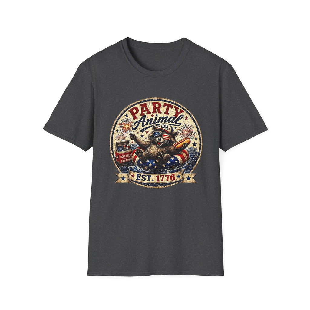 Party Animal T-Shirt — Patriotic 1776 Fourth of July Graphic Tee