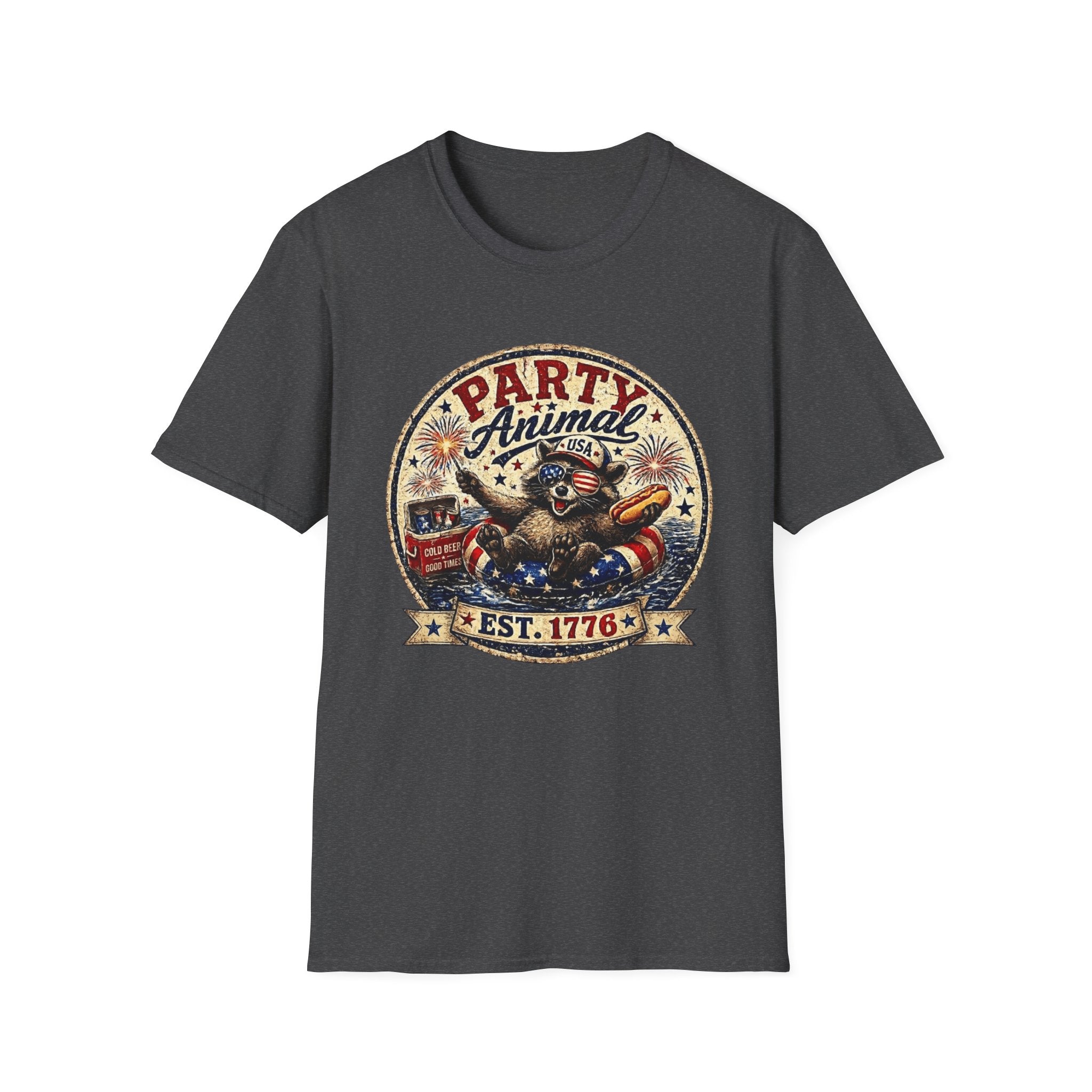 Party Animal T-Shirt — Patriotic 1776 Fourth of July Graphic Tee