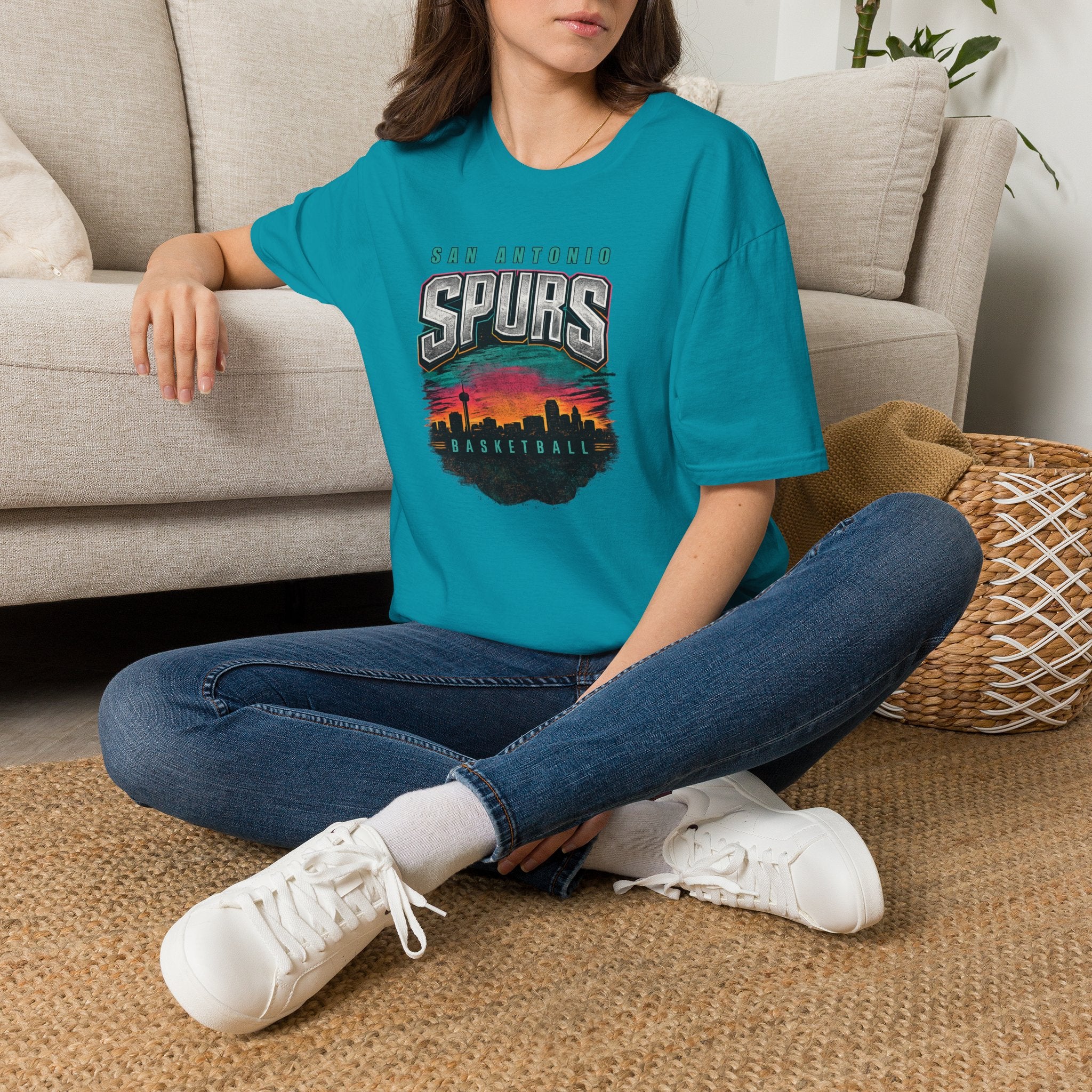 San Antonio City Skyline Spurs T-Shirt