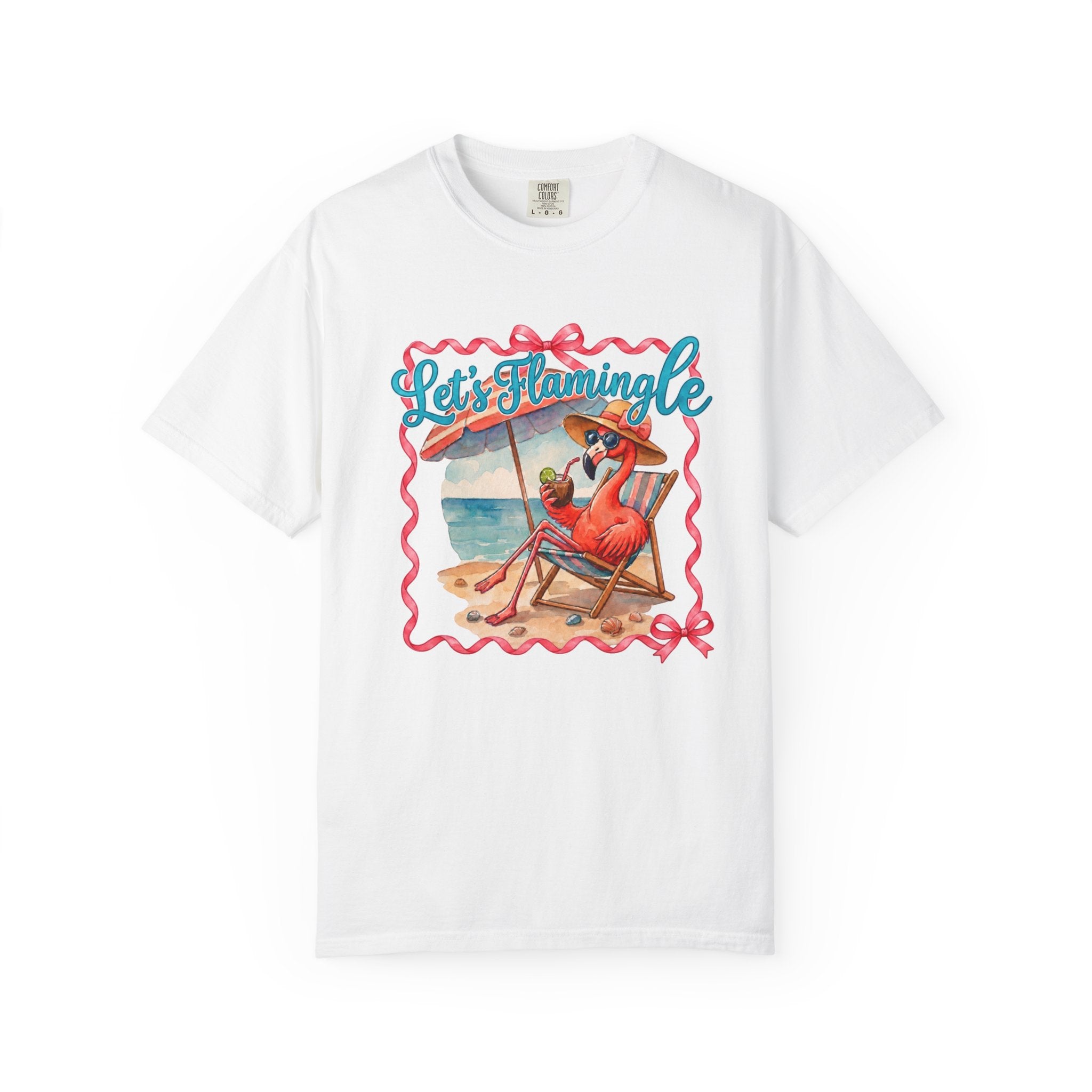 Let's Flamingle Retro Flamingo Beach Comfort Colors T-Shirt