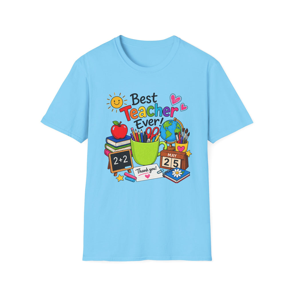 Teacher Appreciation T-Shirt – "Best Teacher Ever" Colorful Classroom Design