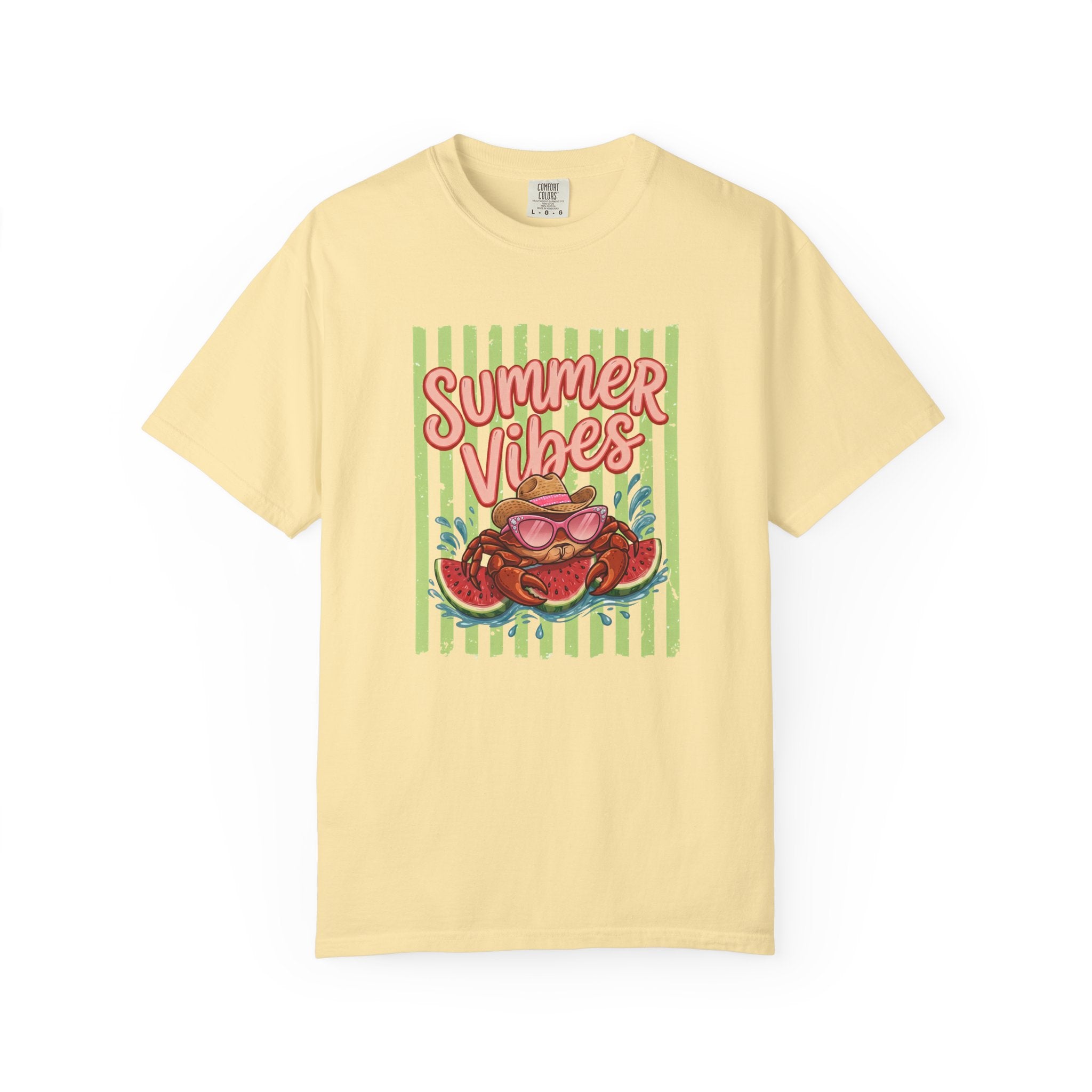 Summer Vibes Watermelon Crab Comfort Colors TShirt