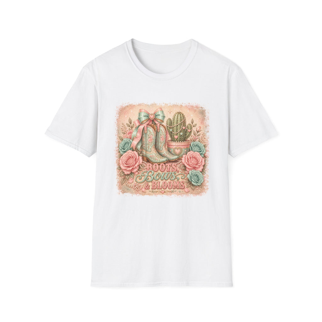 Cowgirl Boots & Cactus Floral Western Graphic Tee