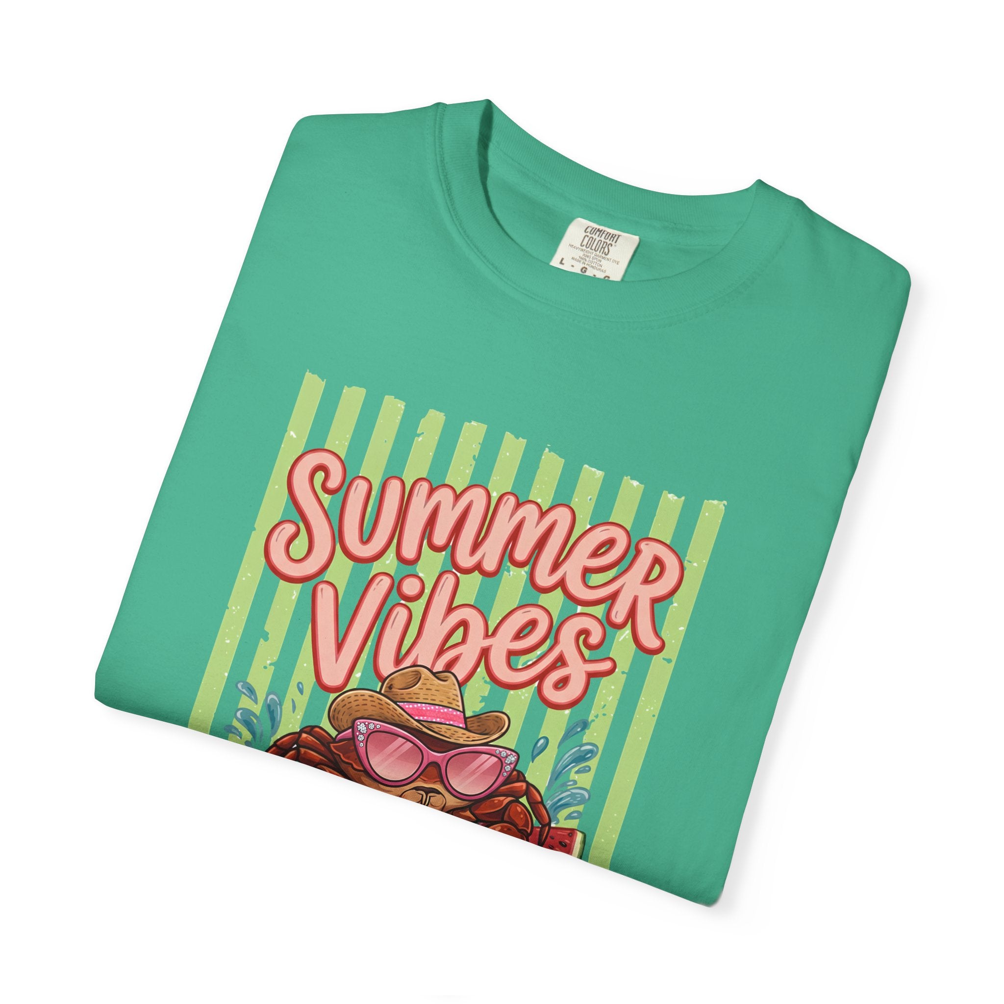 Summer Vibes Watermelon Crab Comfort Colors TShirt