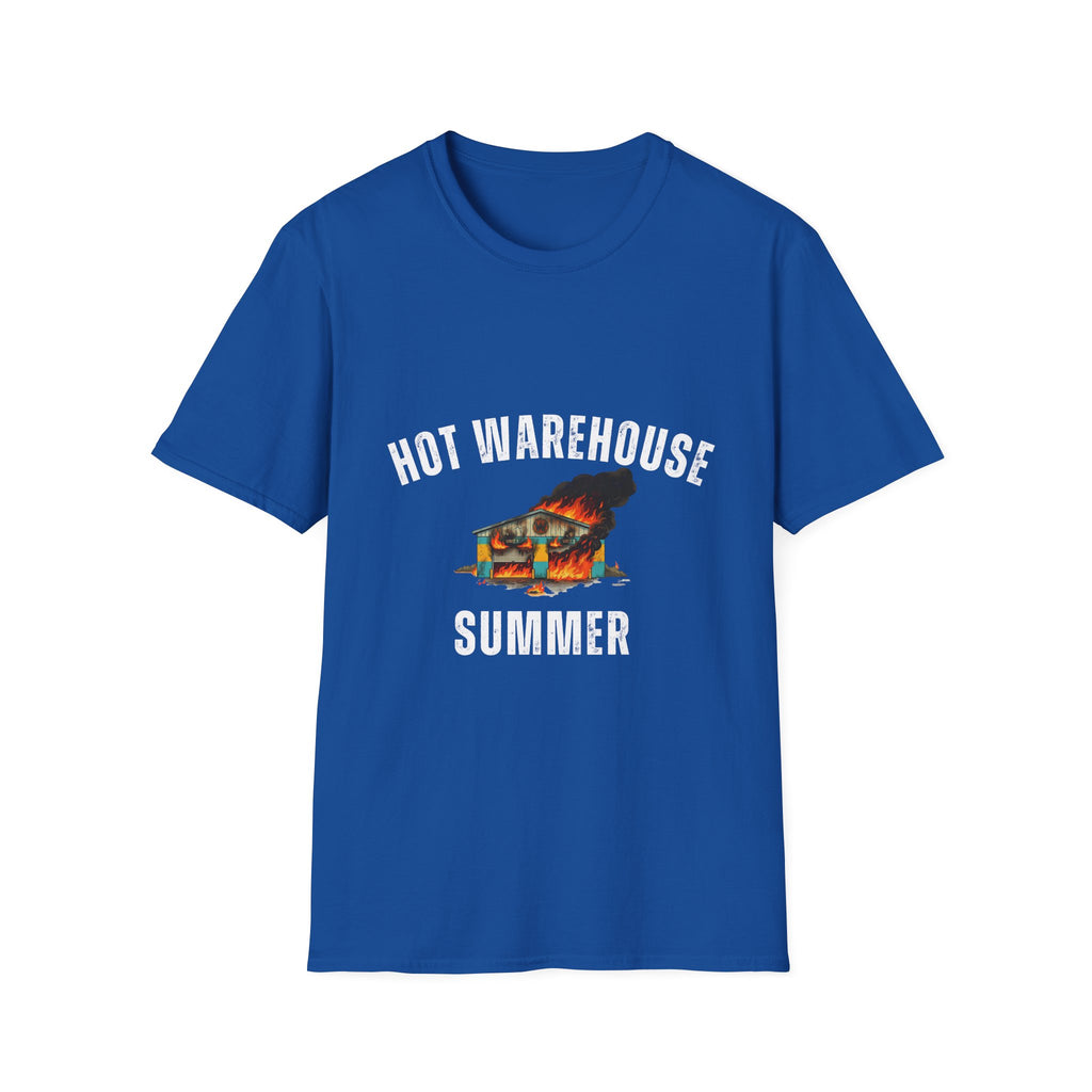 Hot Warehouse Summer T-Shirt- Vintage Flaming Warehouse Graphic Tee