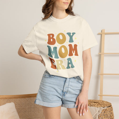 Boy Mom Era T-shirt | Retro Block Letter Mom Tee