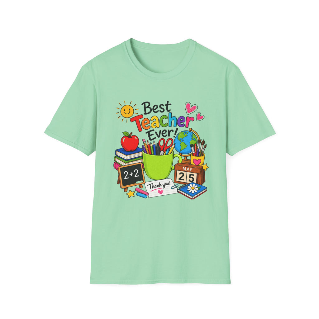 Teacher Appreciation T-Shirt – "Best Teacher Ever" Colorful Classroom Design