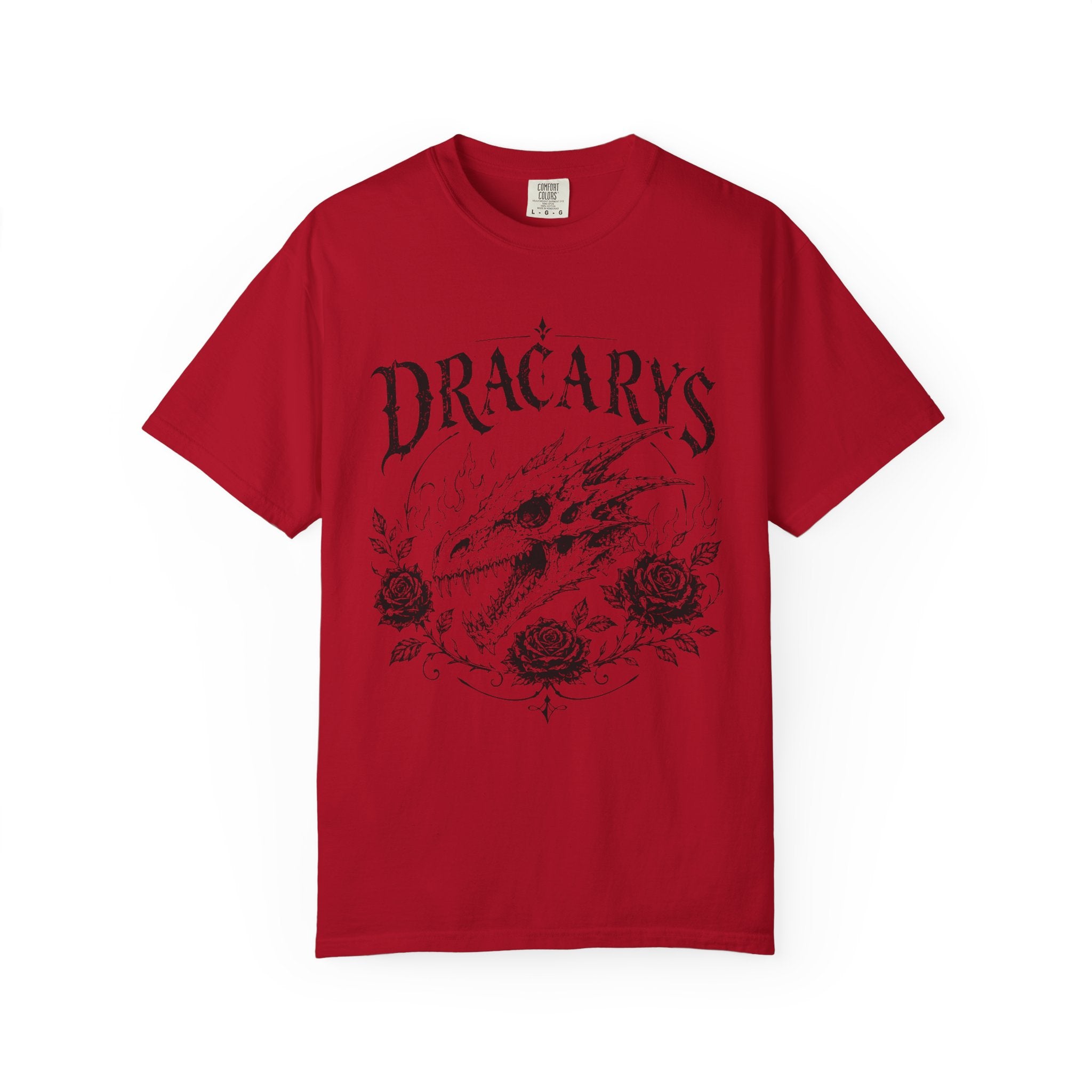 Dragon Skull Comfort Colors Gothic Rose T-Shirt