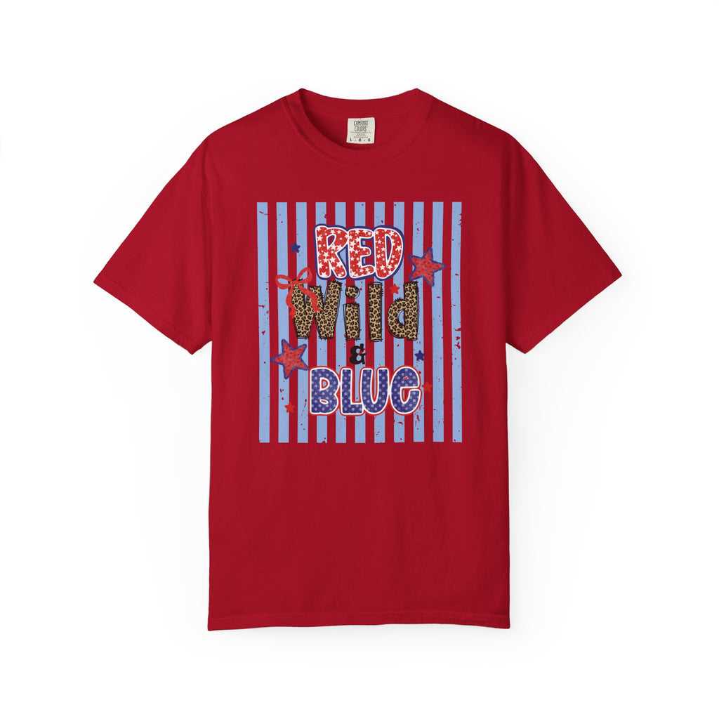 Red Wild & Blue Cheetah Print Patriotic Comfort Colors Tee