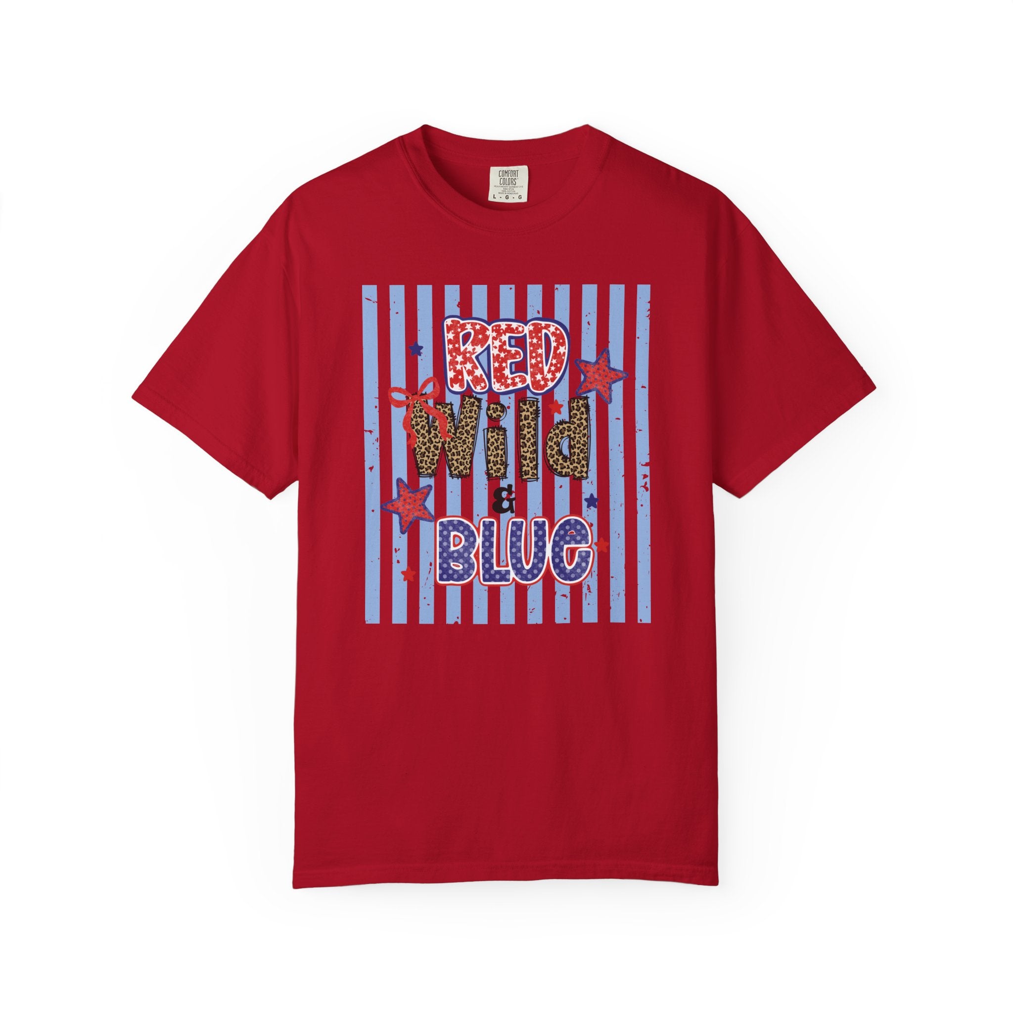 Red Wild & Blue Cheetah Print Patriotic Comfort Colors Tee
