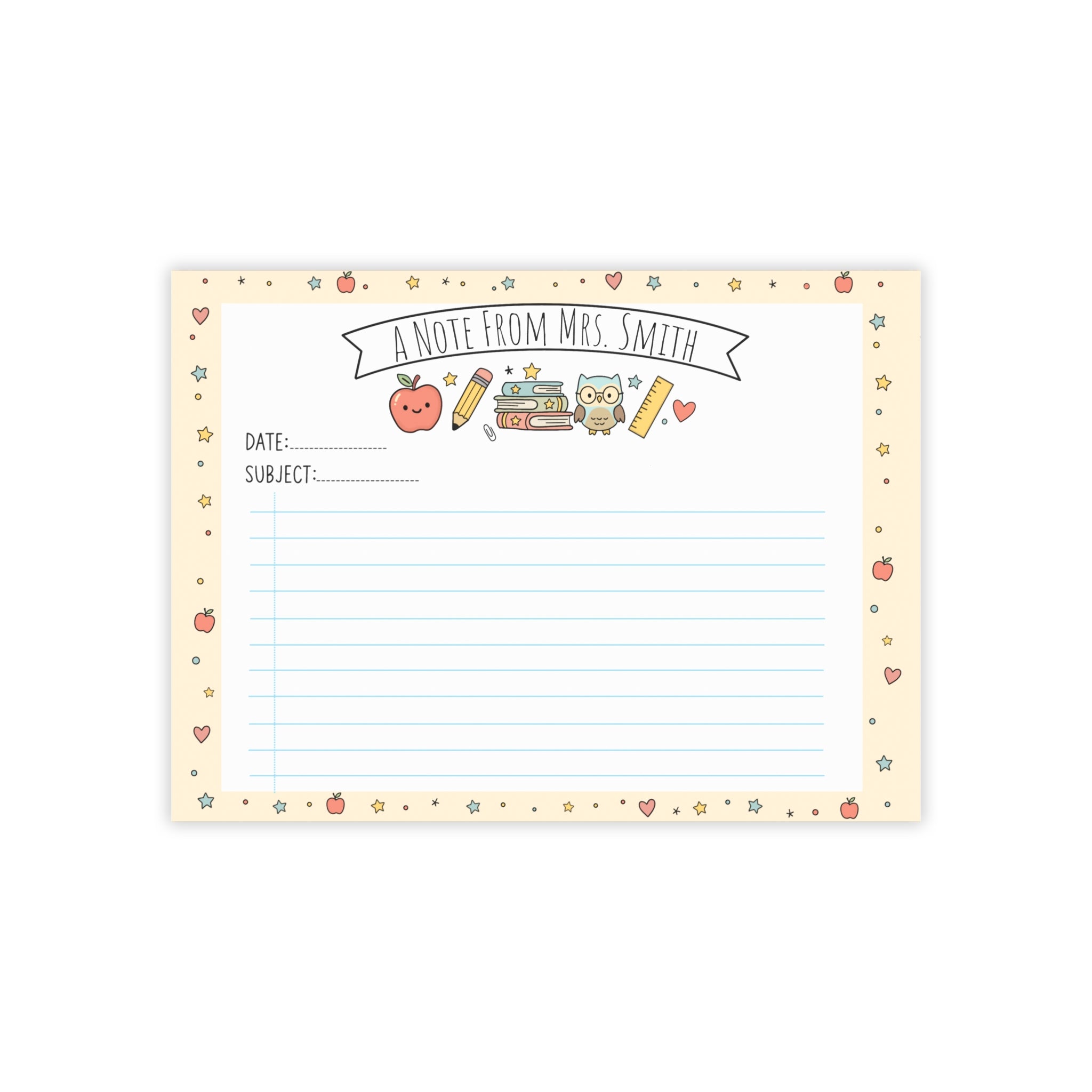 Cute Personalized Teacher's Notepad