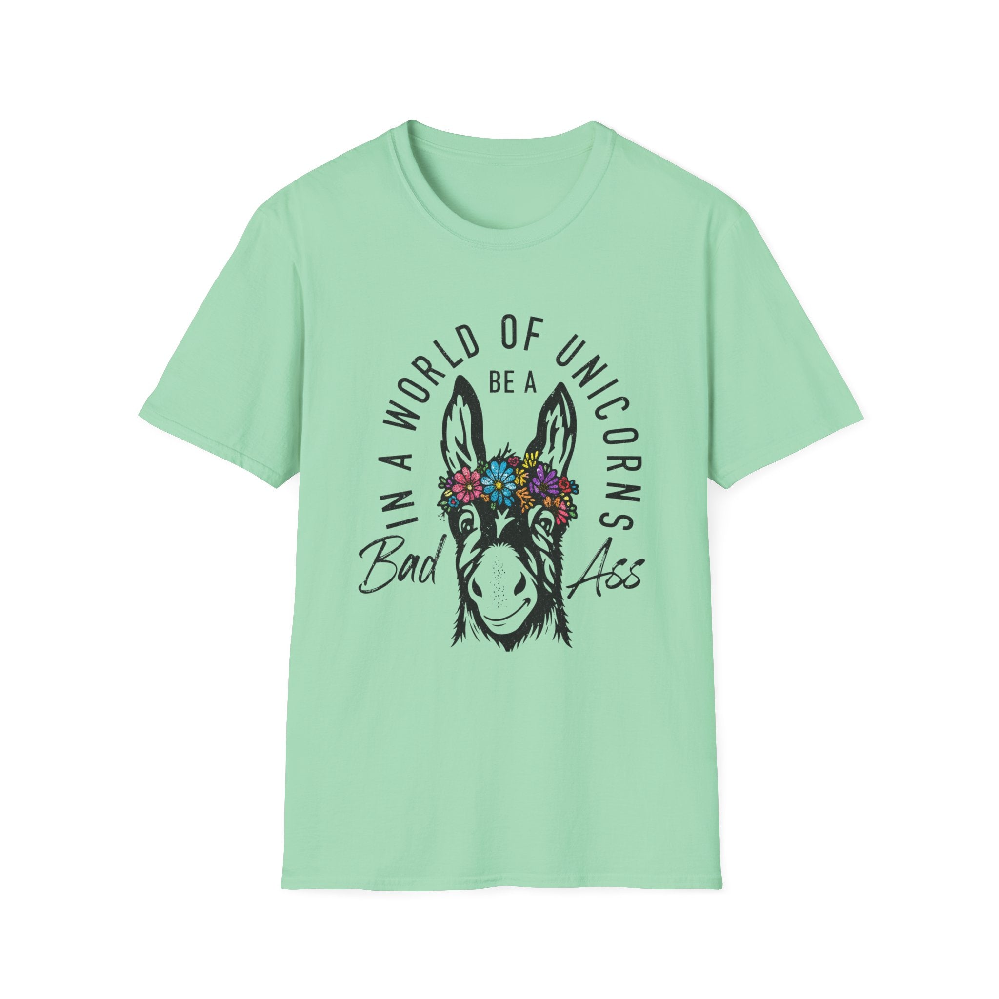 Funny Donkey Floral Crown T-shirt