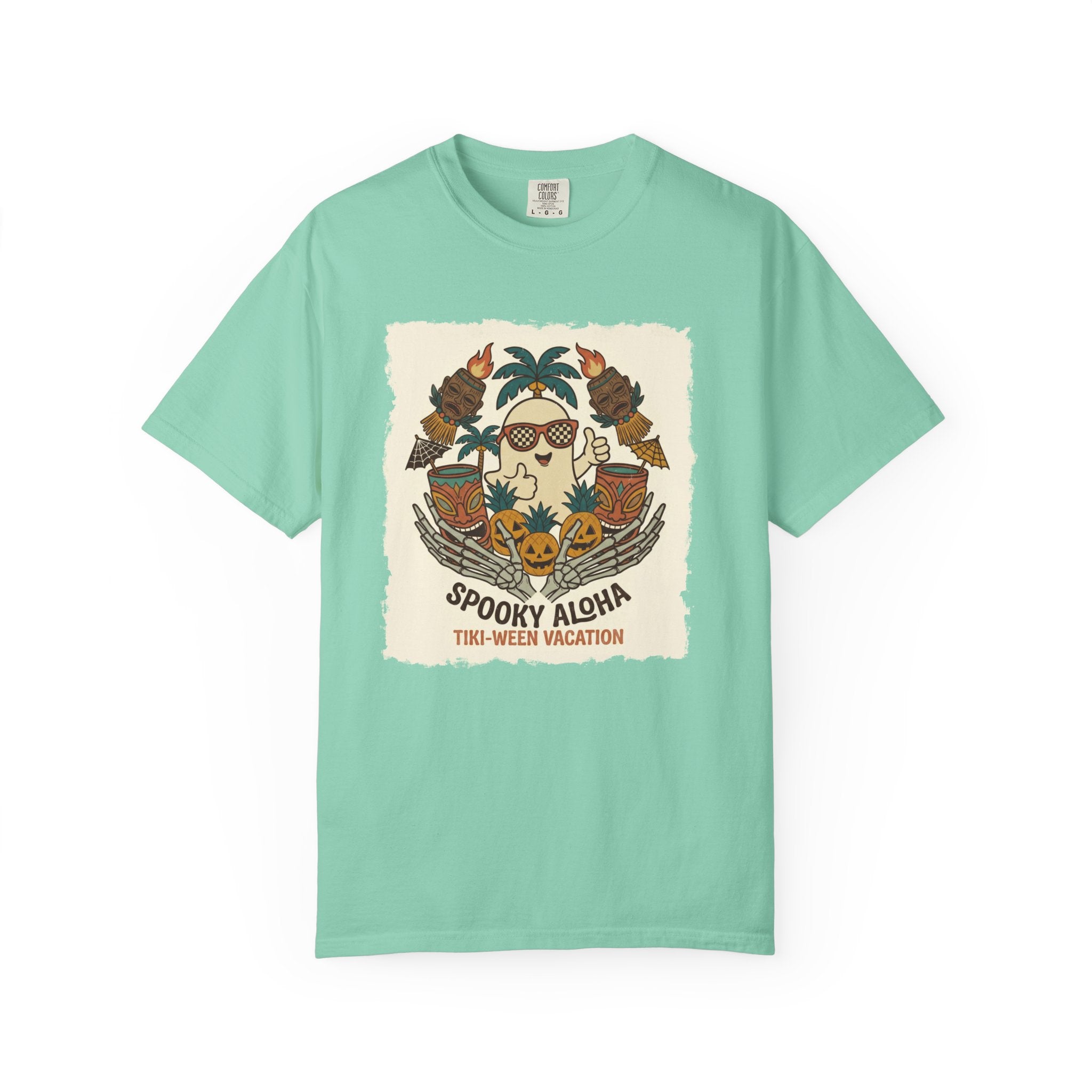 Spooky TikiWeen SummerWeen Ghost Comfort Colors TShirt