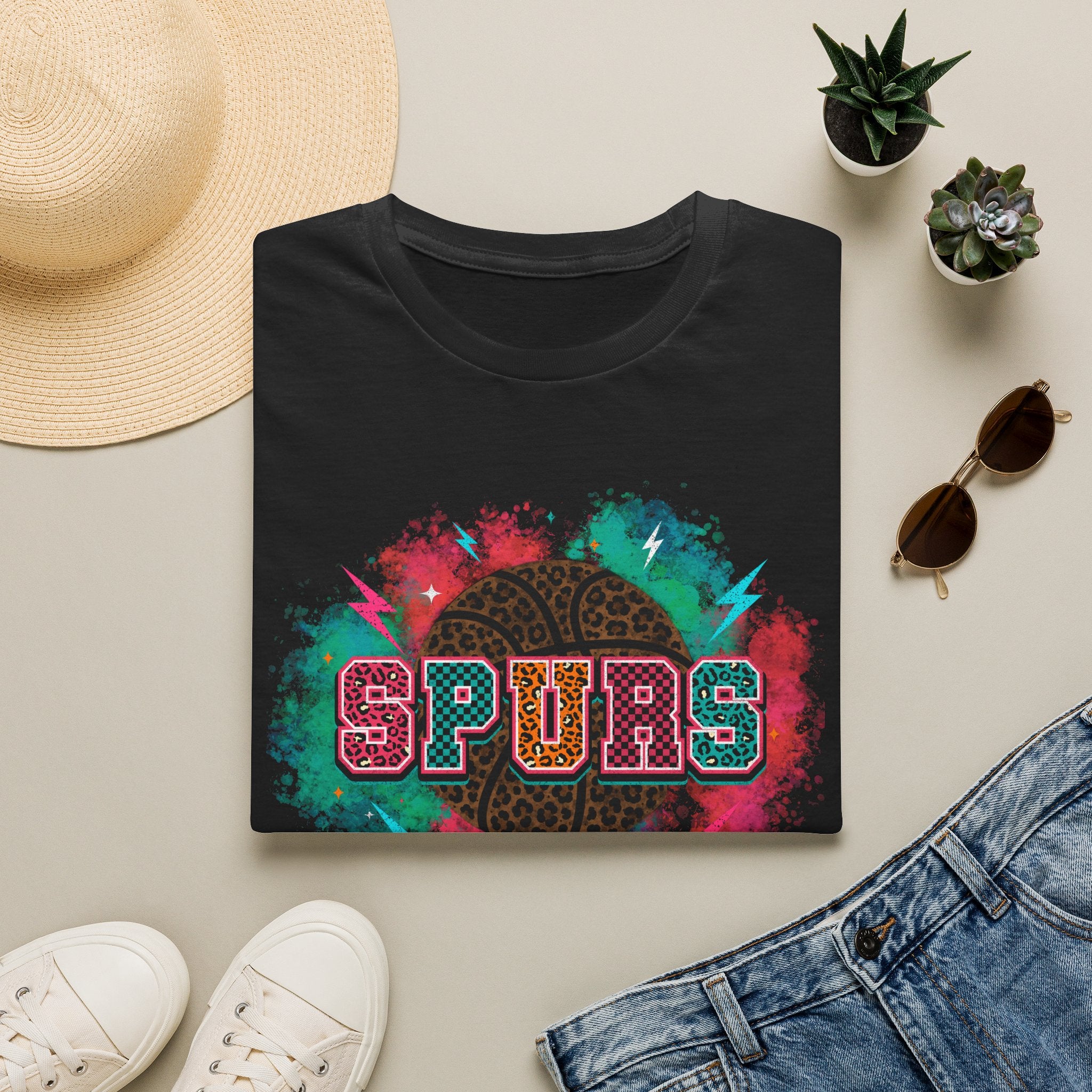 Colorful Leopard San Antonio Basketball TShirt