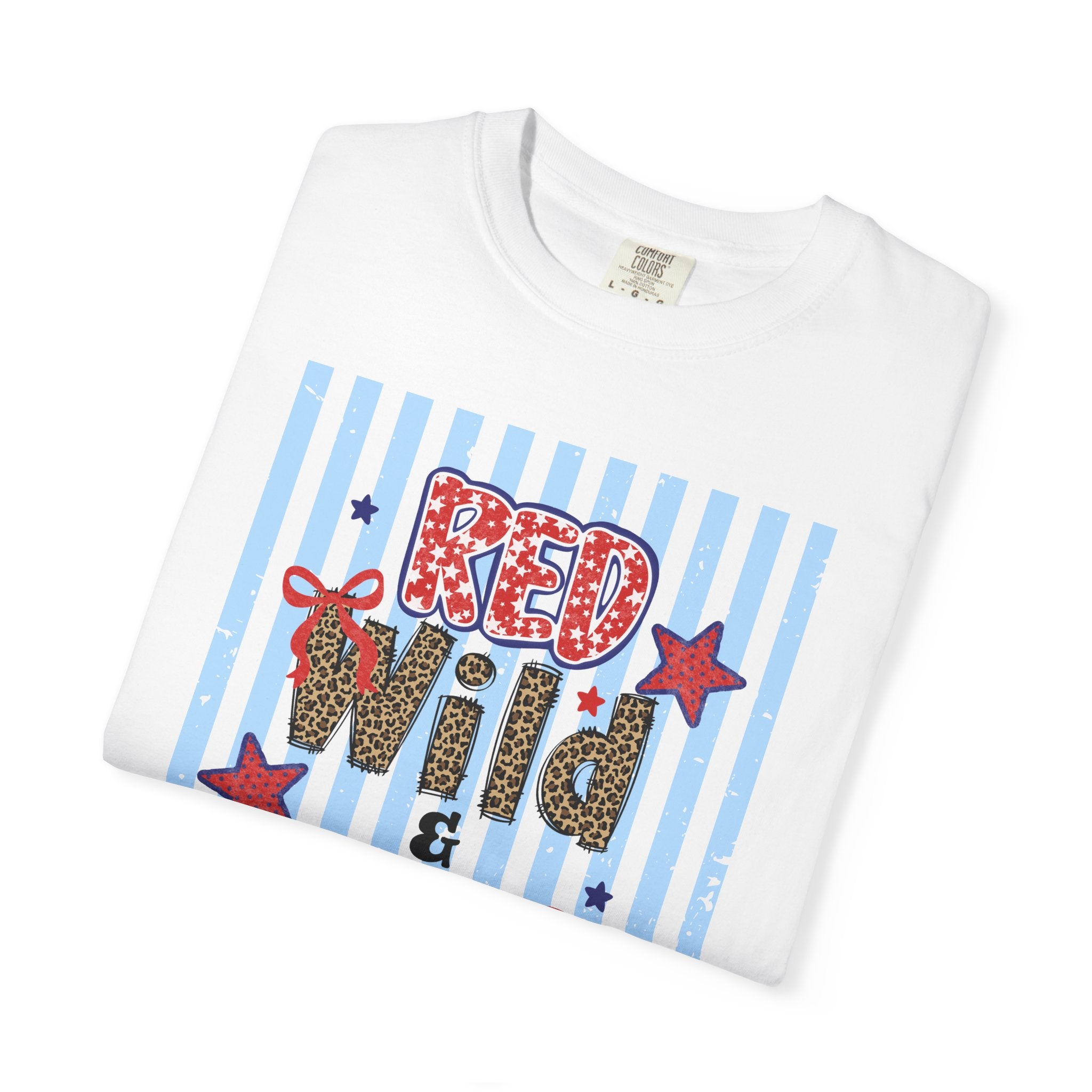 Red Wild & Blue Cheetah Print Patriotic Comfort Colors Tee