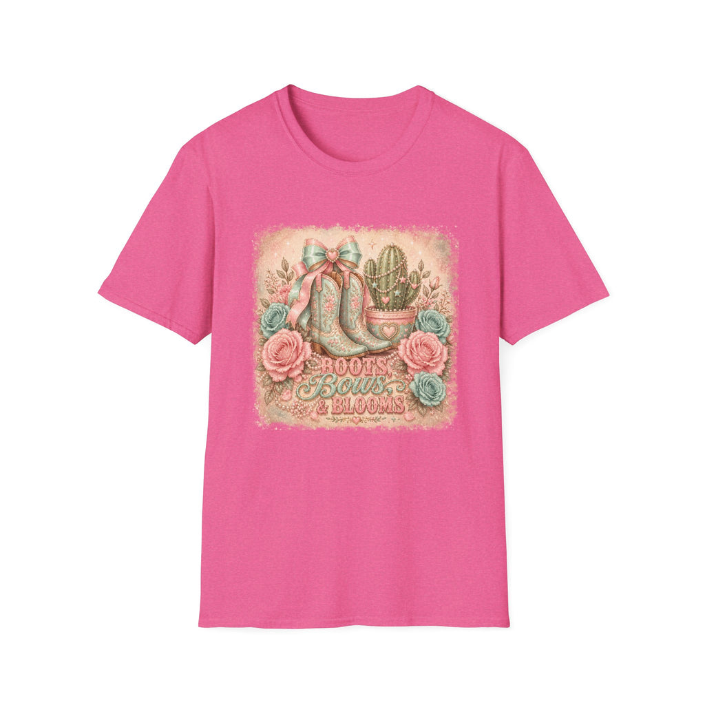 Cowgirl Boots & Cactus Floral Western Graphic Tee