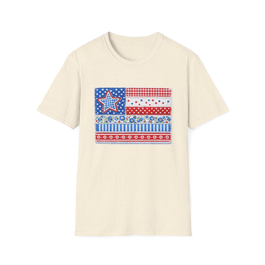 Patriotic Patchwork American Flag T-Shirt