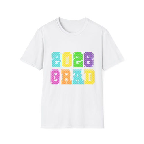 2026 Grad T-Shirt — Colorful Block Letter Graduation Tee