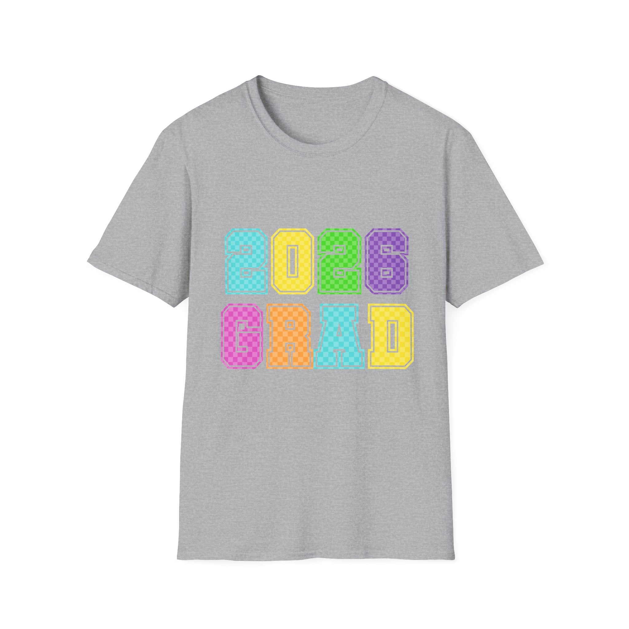 2026 Grad T-Shirt — Colorful Block Letter Graduation Tee