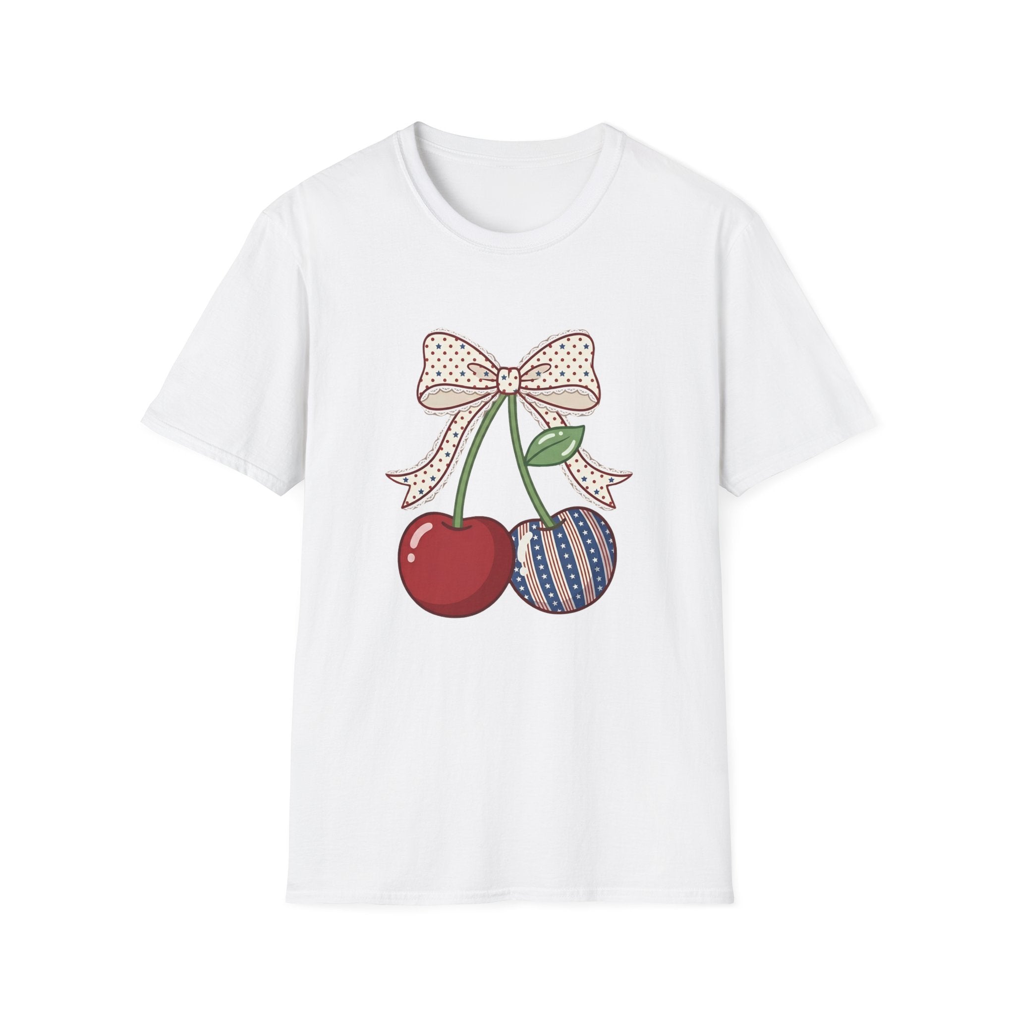 Cute Vintage Cherry with Bow Graphic Tee