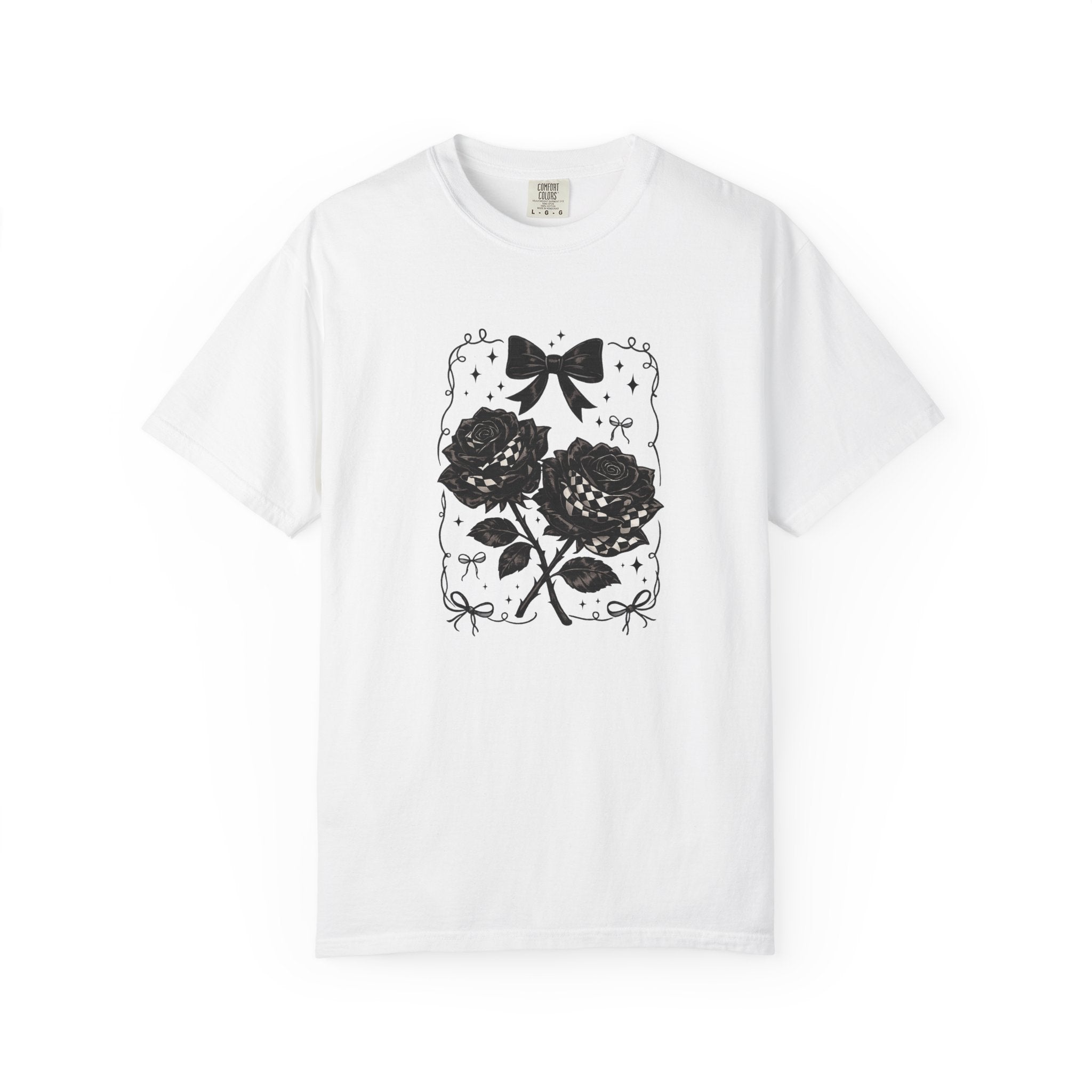 Floral Black Roses Vintage Comfort Colors T-Shirt
