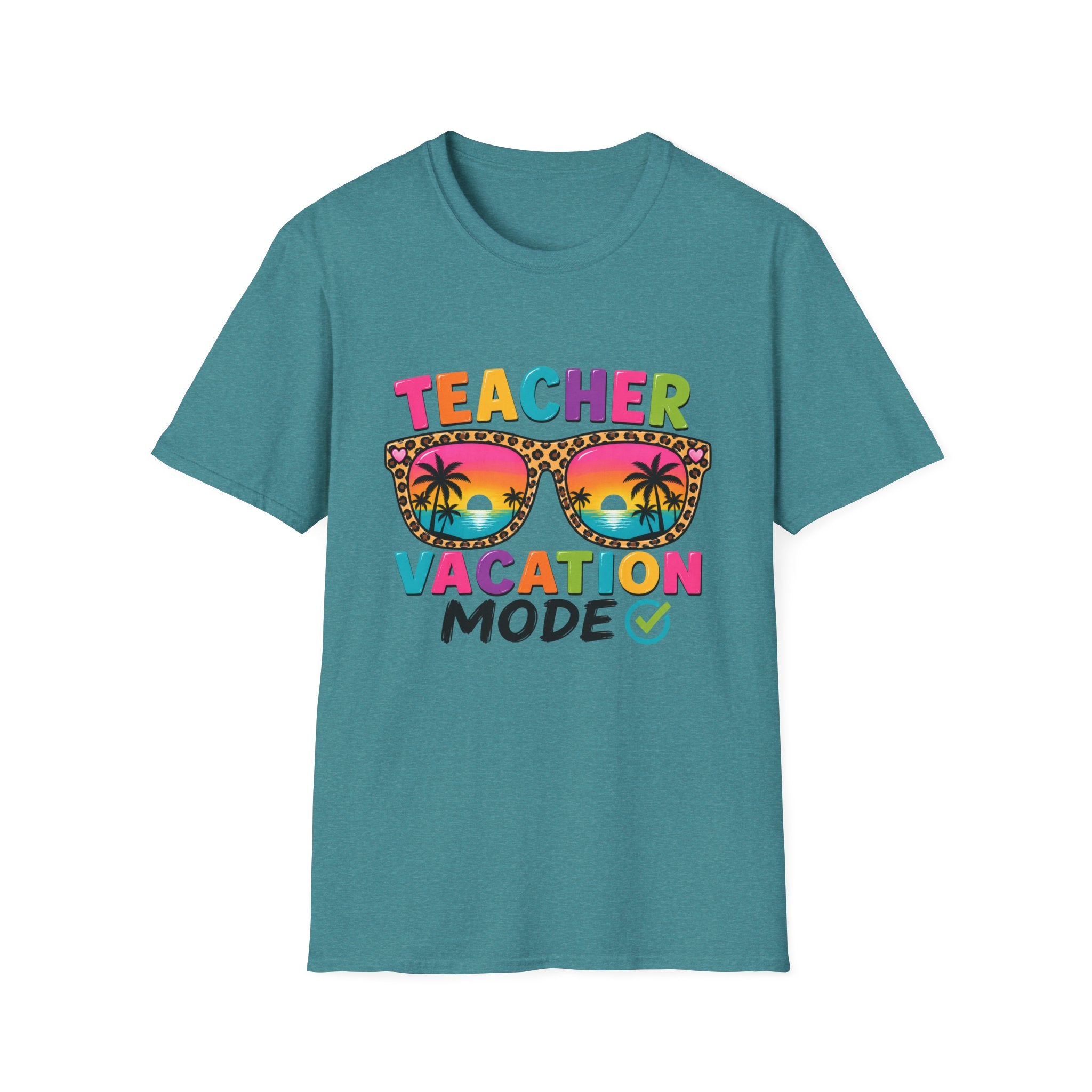 Teacher Vacation Mode T-Shirt — Tropical Sunglasses Graphic