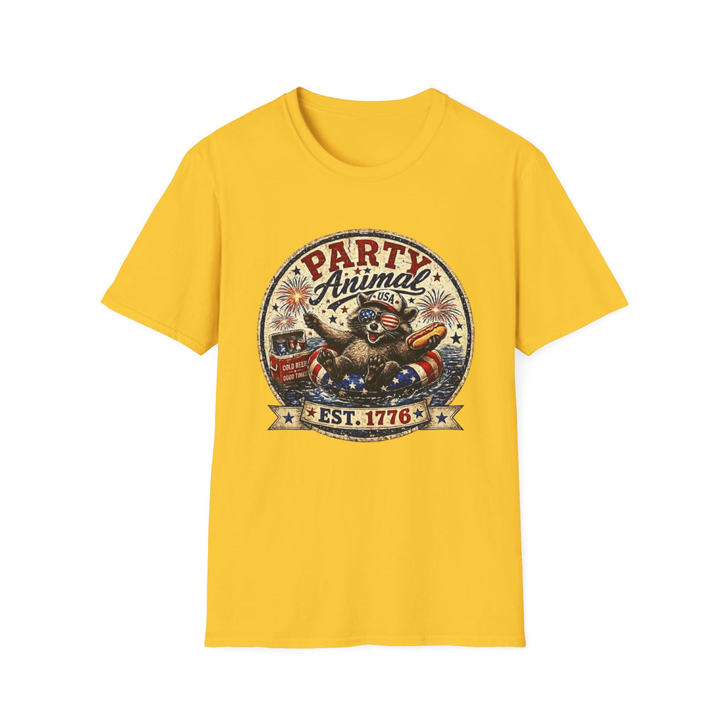 Party Animal T-Shirt — Patriotic 1776 Fourth of July Graphic Tee
