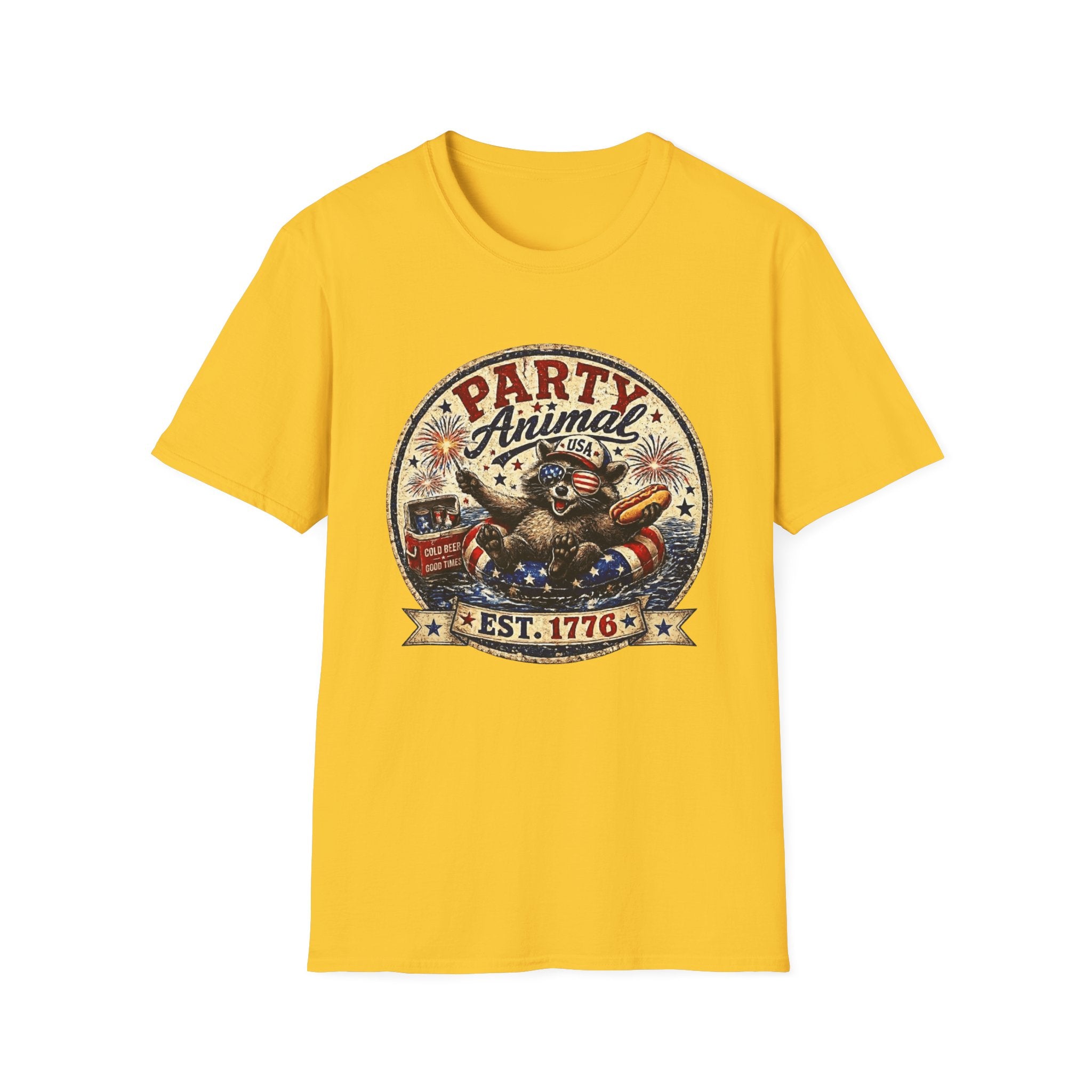 Party Animal T-Shirt — Patriotic 1776 Fourth of July Graphic Tee