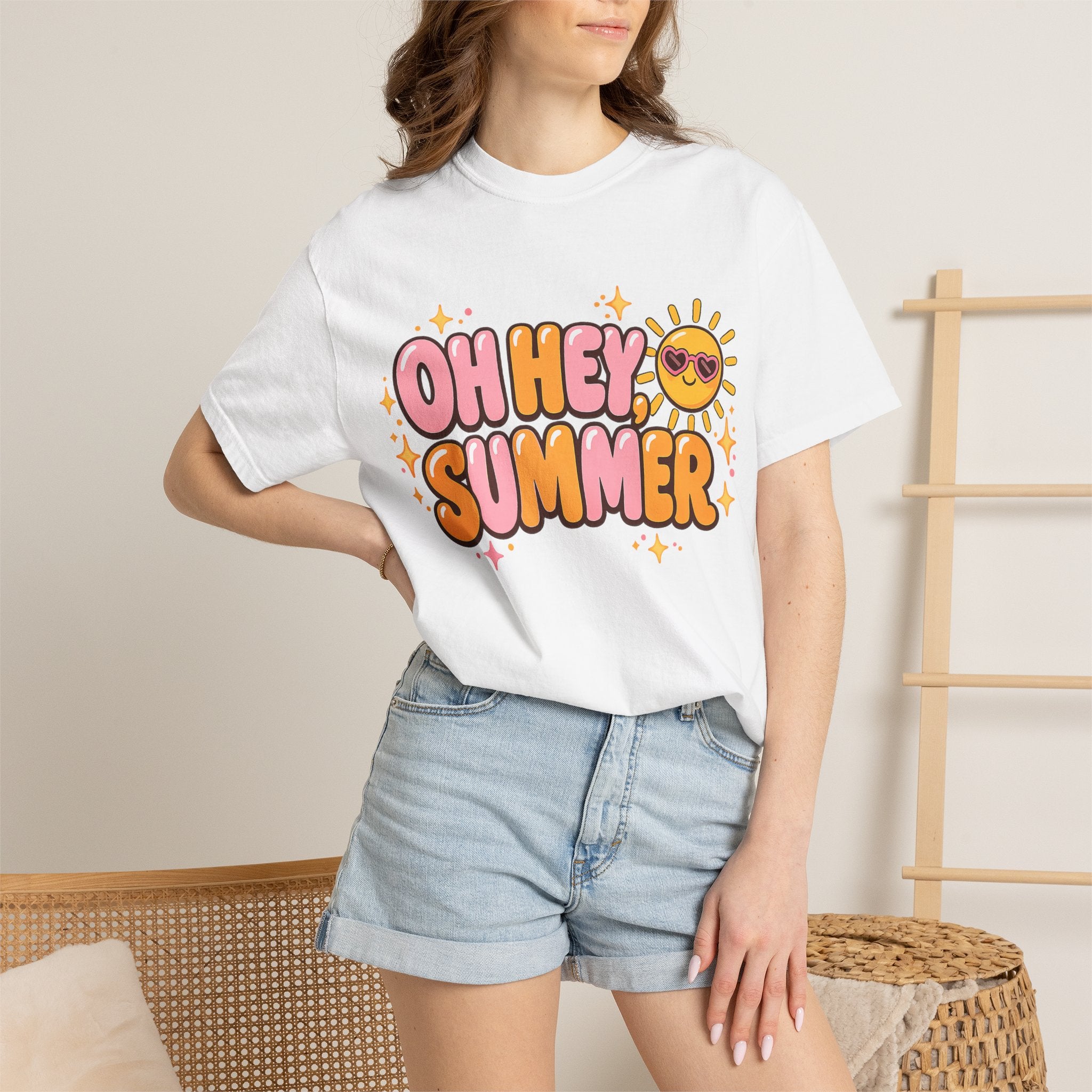 Oh Hey Summer Cute Retro Sun Comfort Colors T-Shirt