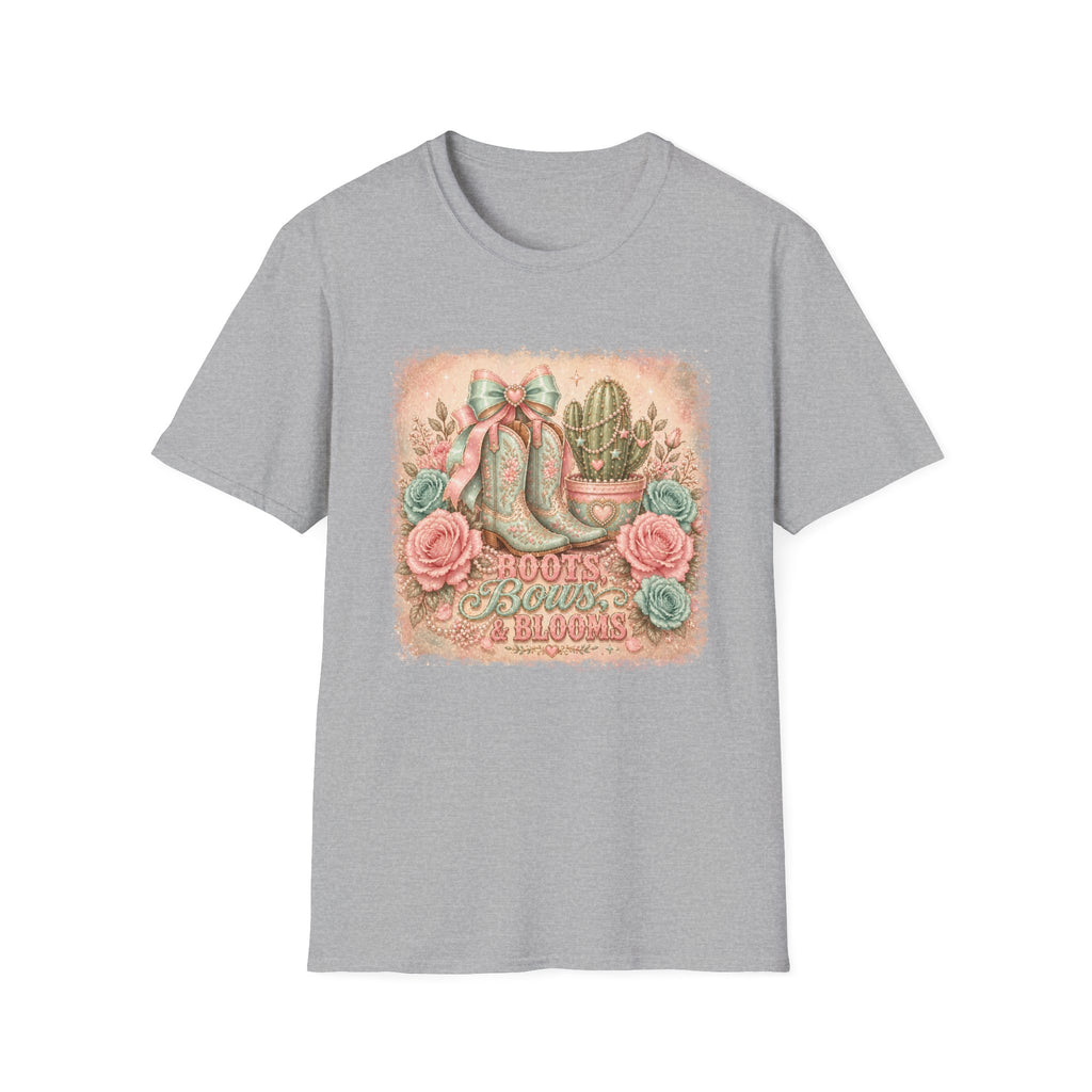Cowgirl Boots & Cactus Floral Western Graphic Tee