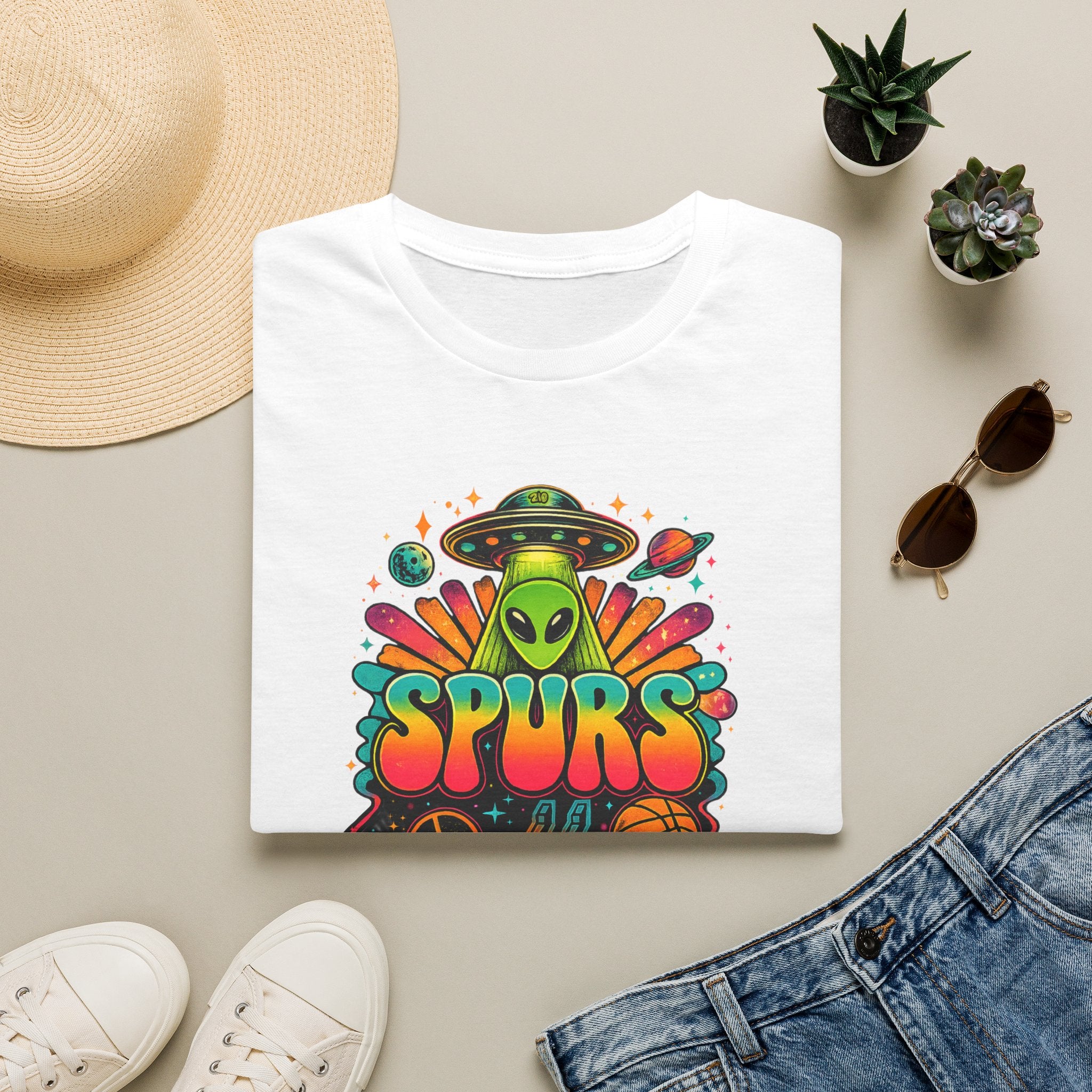 Retro Alien San Antonio Basketball  T-Shirt