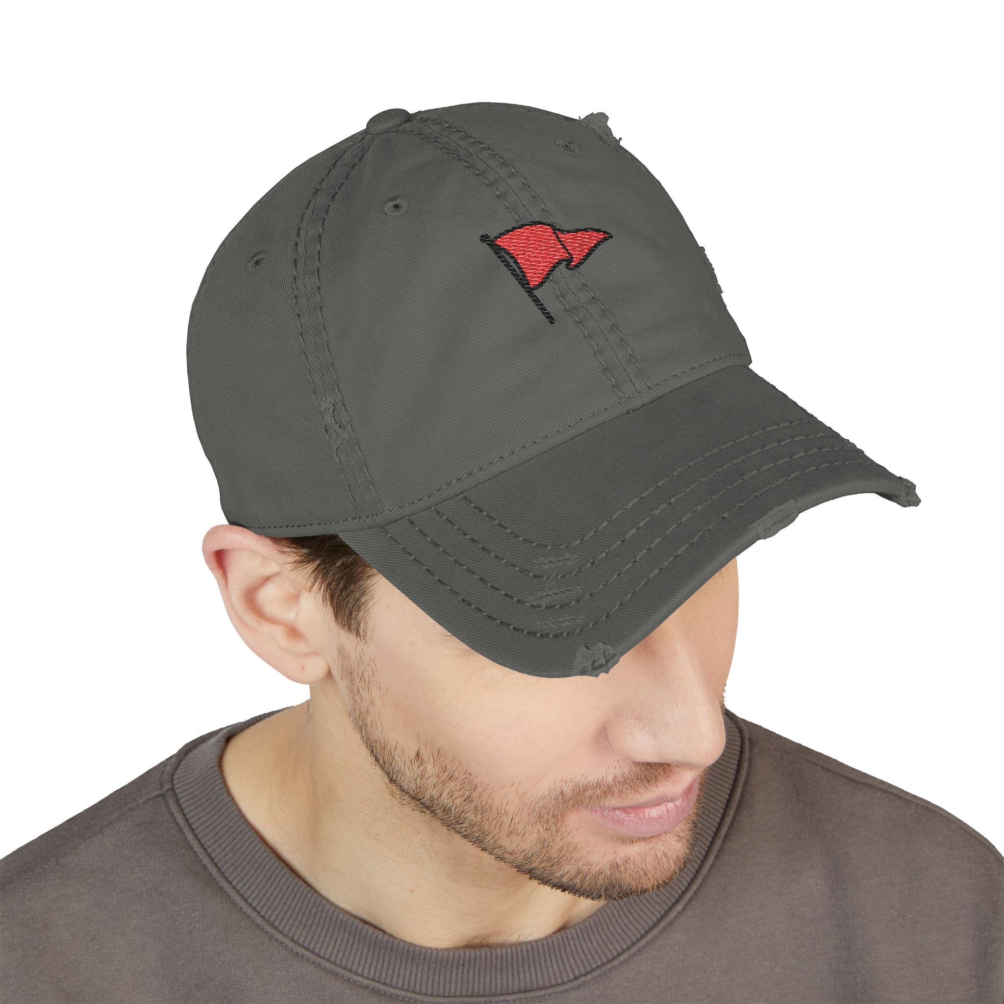 Distressed Embroidered Unisex Hat — Red Flag Golf Cap