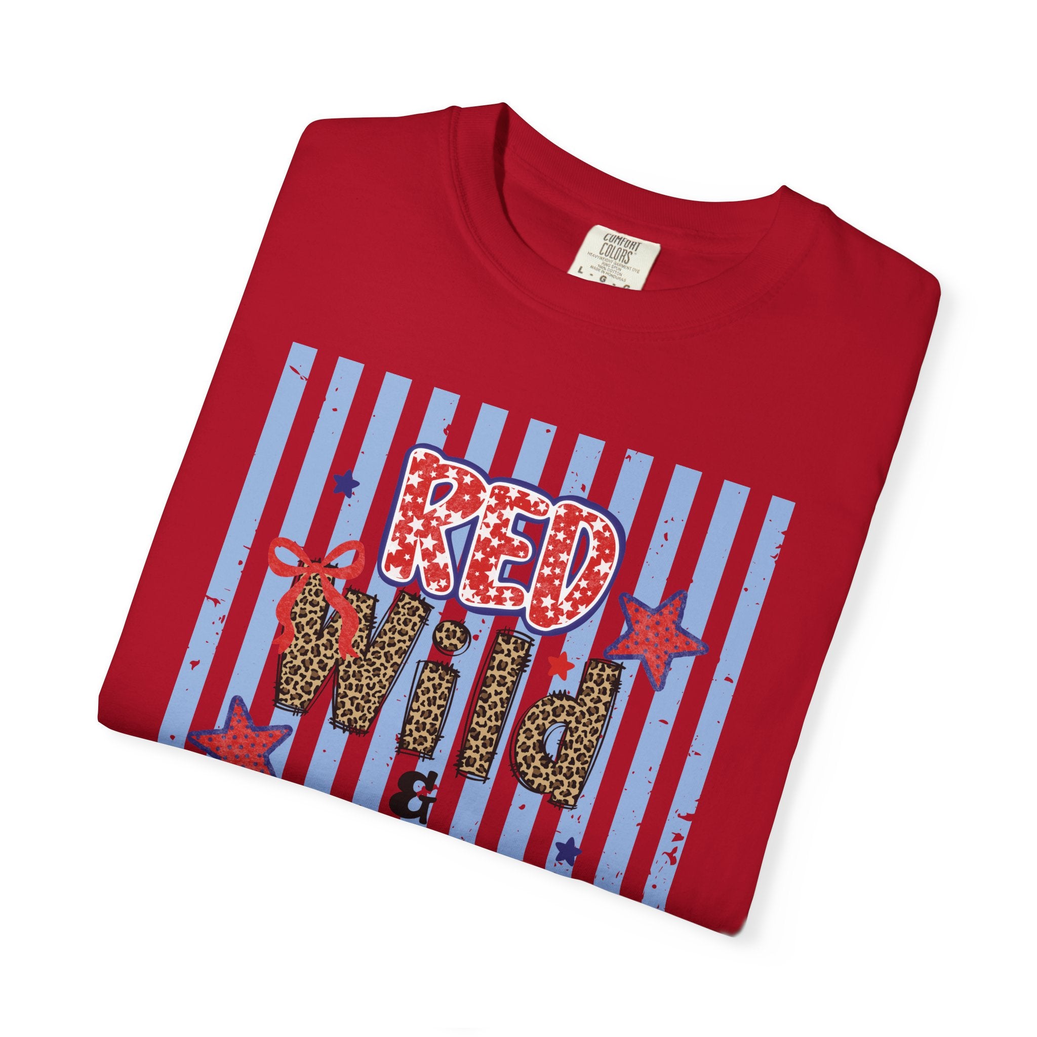 Red Wild & Blue Cheetah Print Patriotic Comfort Colors Tee