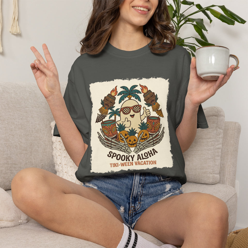 Spooky TikiWeen SummerWeen Ghost Comfort Colors TShirt