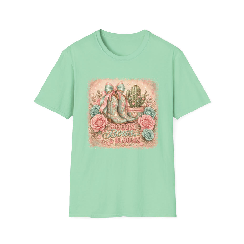 Cowgirl Boots & Cactus Floral Western Graphic Tee