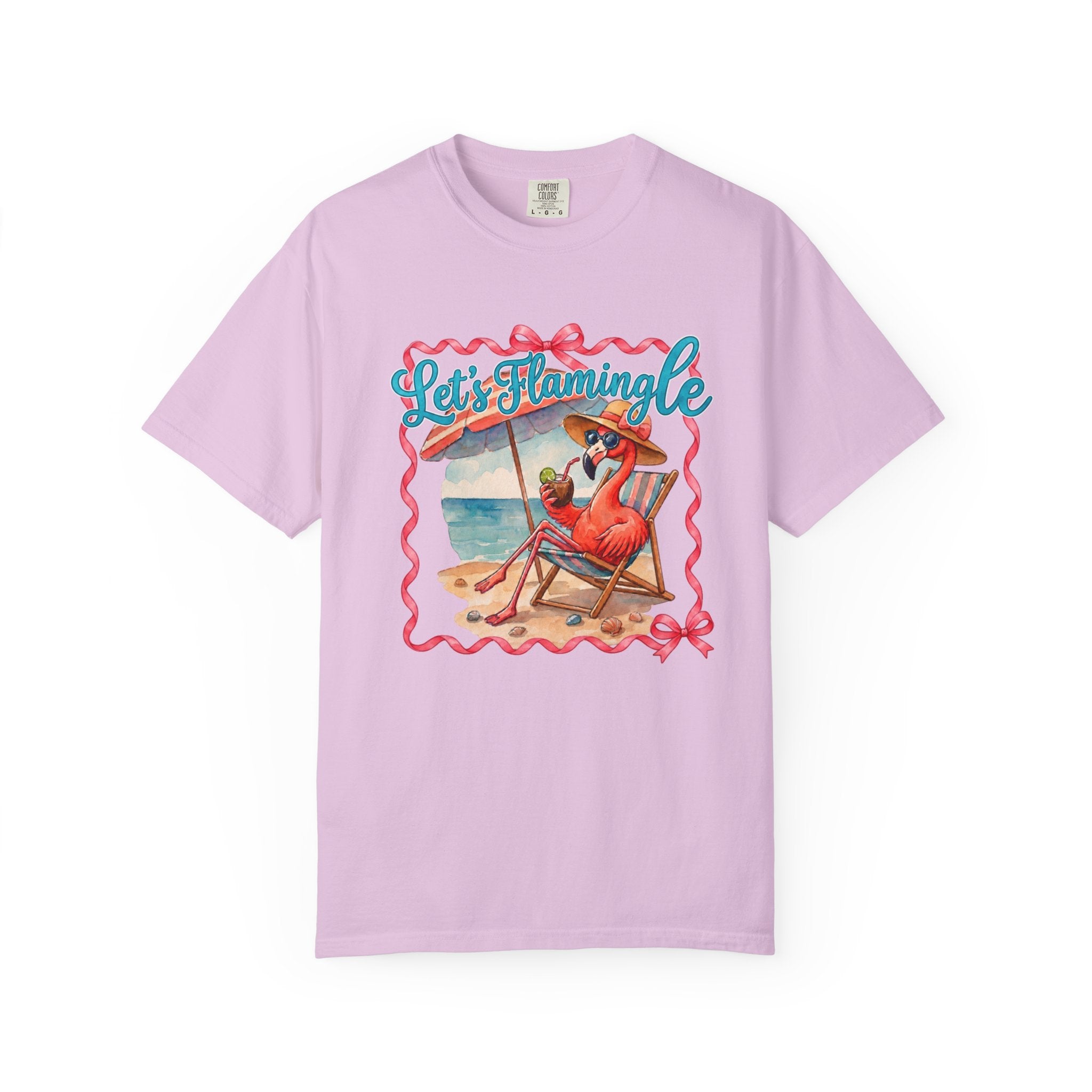 Let's Flamingle Retro Flamingo Beach Comfort Colors T-Shirt
