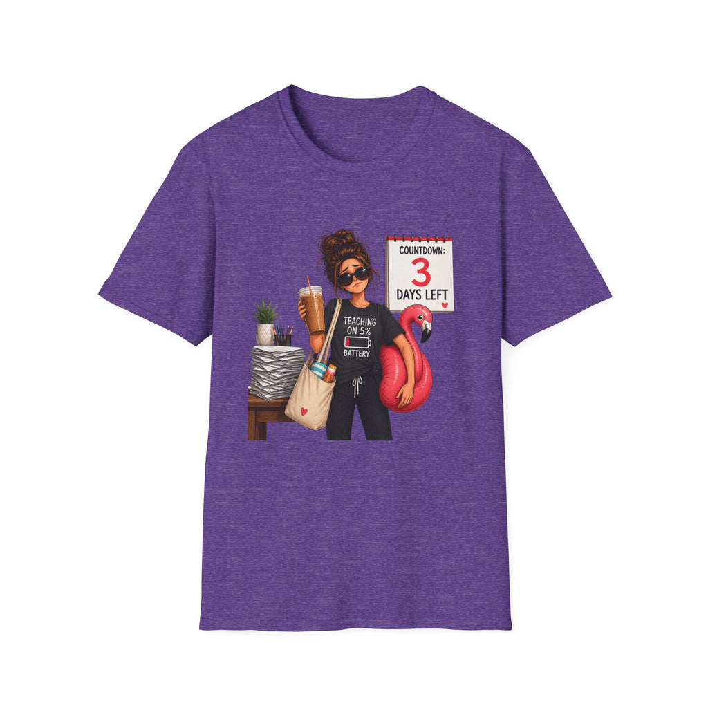 Teacher Countdown 3 Days Left T-Shirt — Funny End‑of‑School Vacation Tee