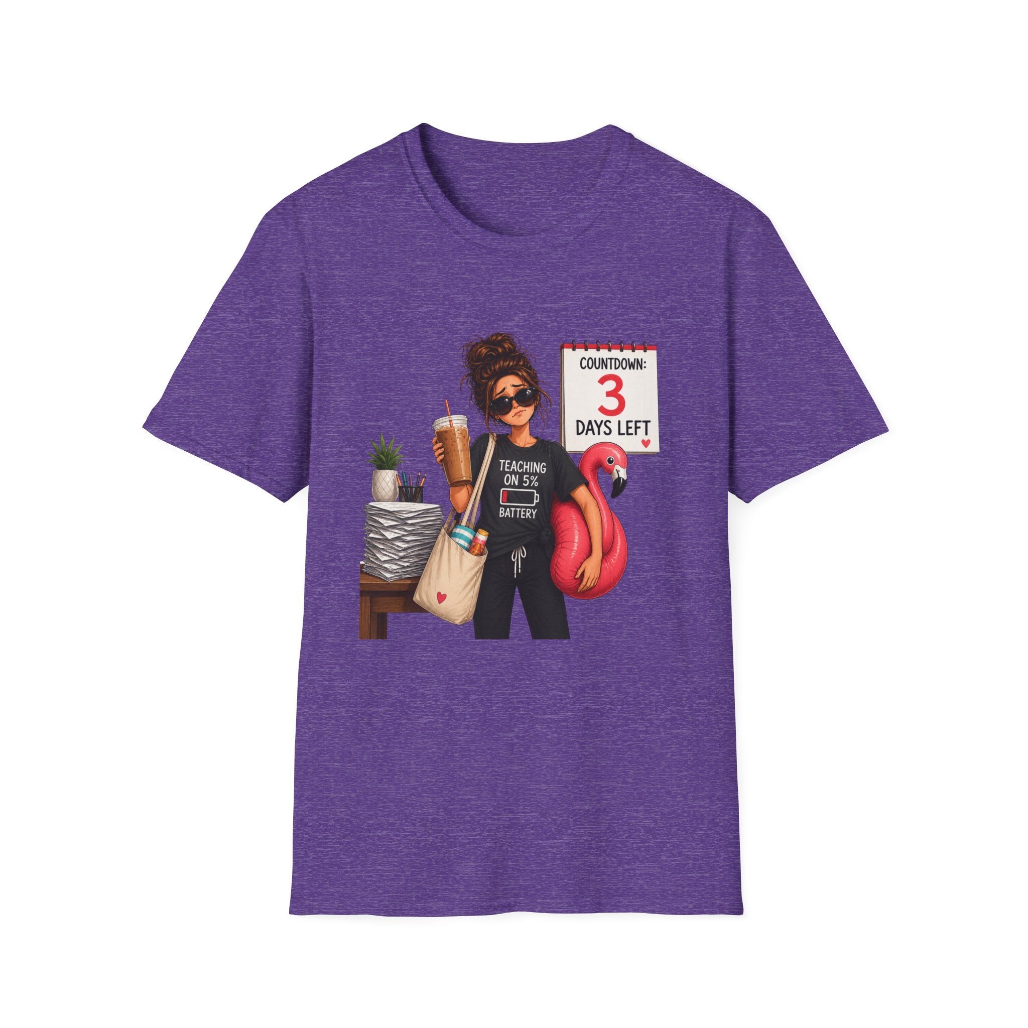 Teacher Countdown 3 Days Left T-Shirt — Funny End‑of‑School Vacation Tee