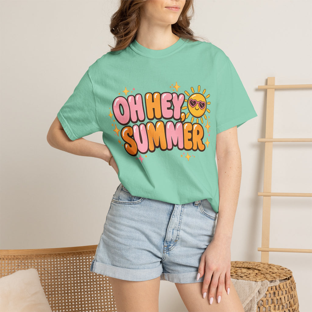 Oh Hey Summer Cute Retro Sun Comfort Colors T-Shirt